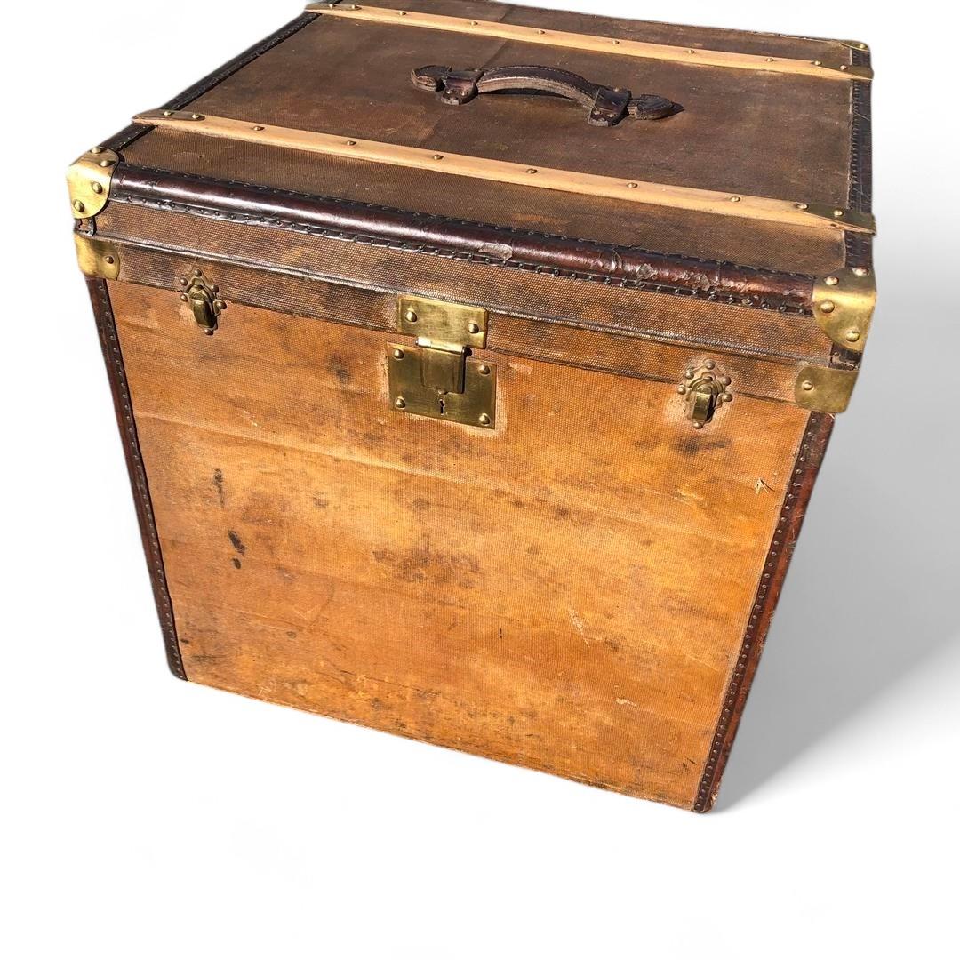 Large Antique French Square Steamer Trunk (1 of 18)