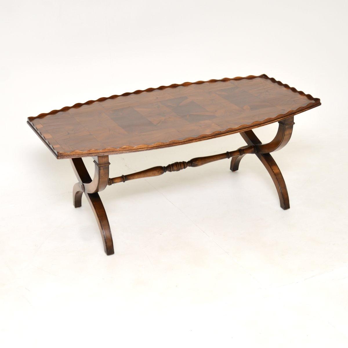 Antique Yew Wood Oyster Veneer Coffee Table (1 of 8) Antique Yew Wood Oyster Veneer Coffee Table (1 of 8)