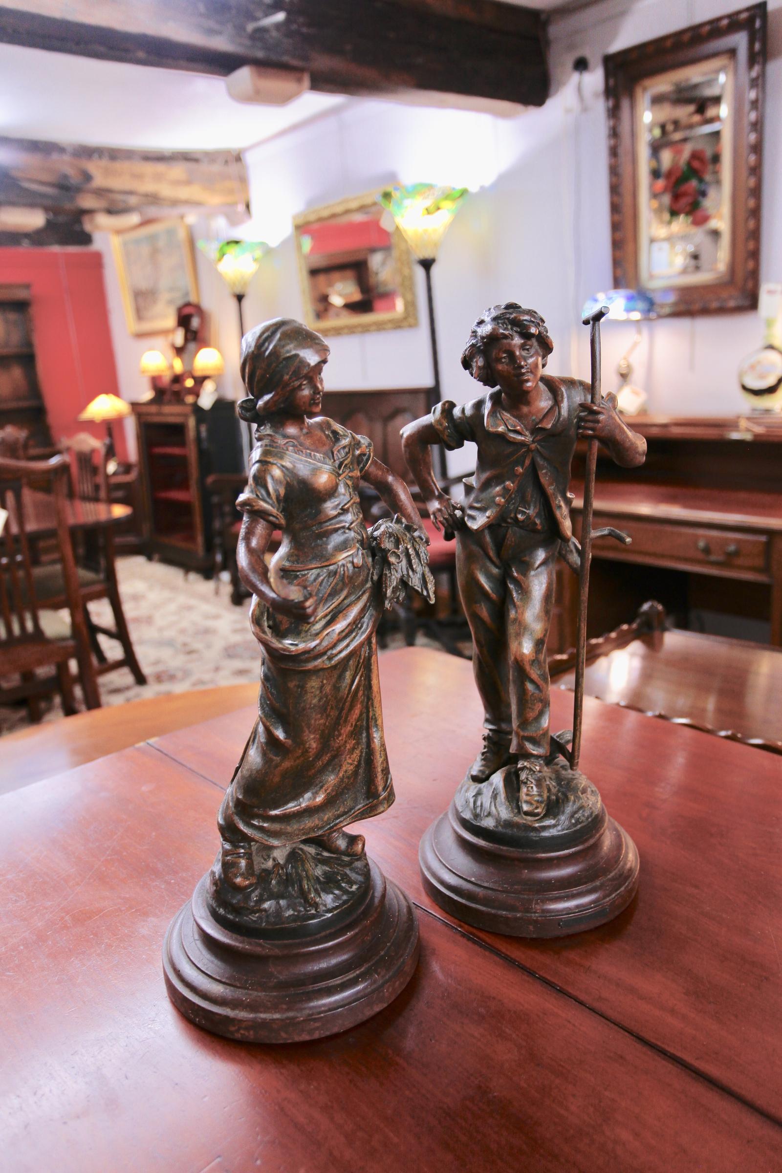 French 20th Century Spelter Sculptures - main image