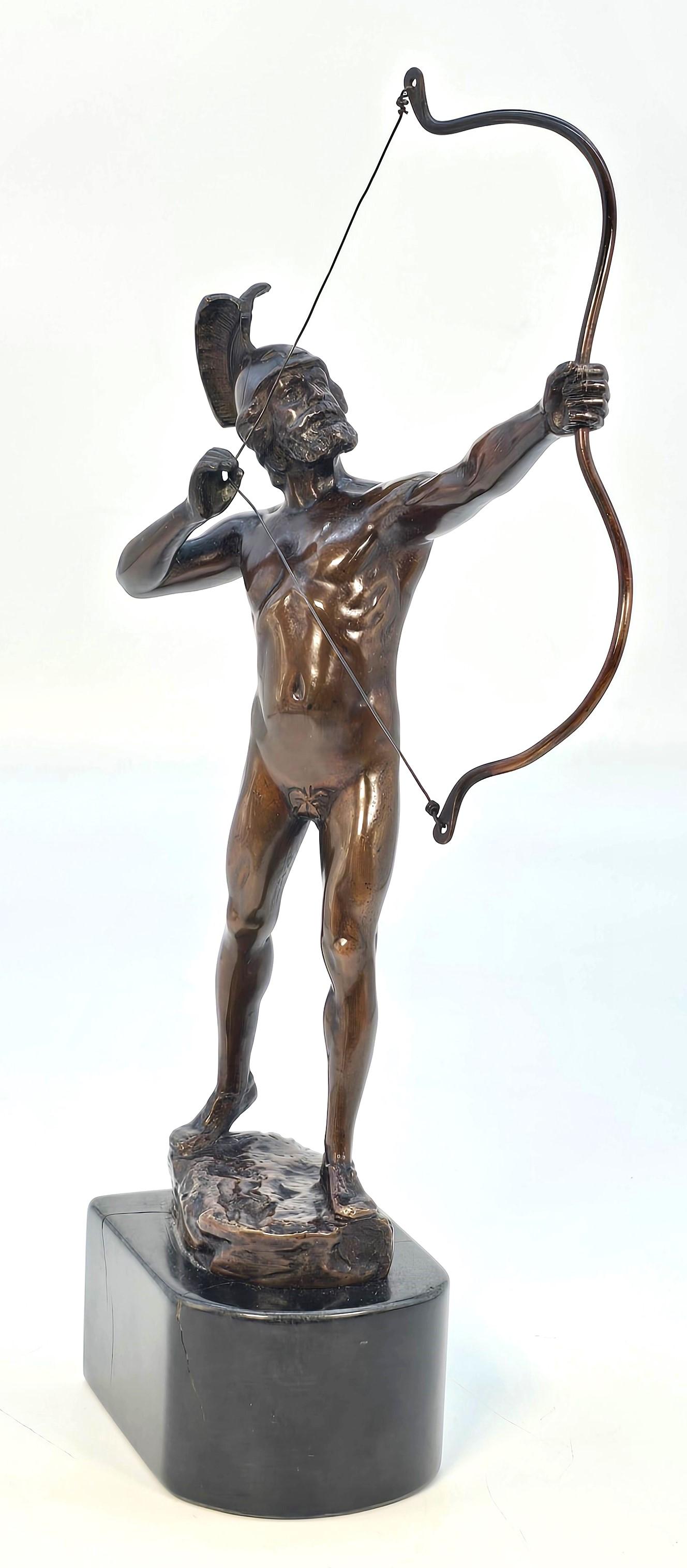 Bronze Figure of Greek Archer by Eugene Barillot c.1870 (1 of 15)