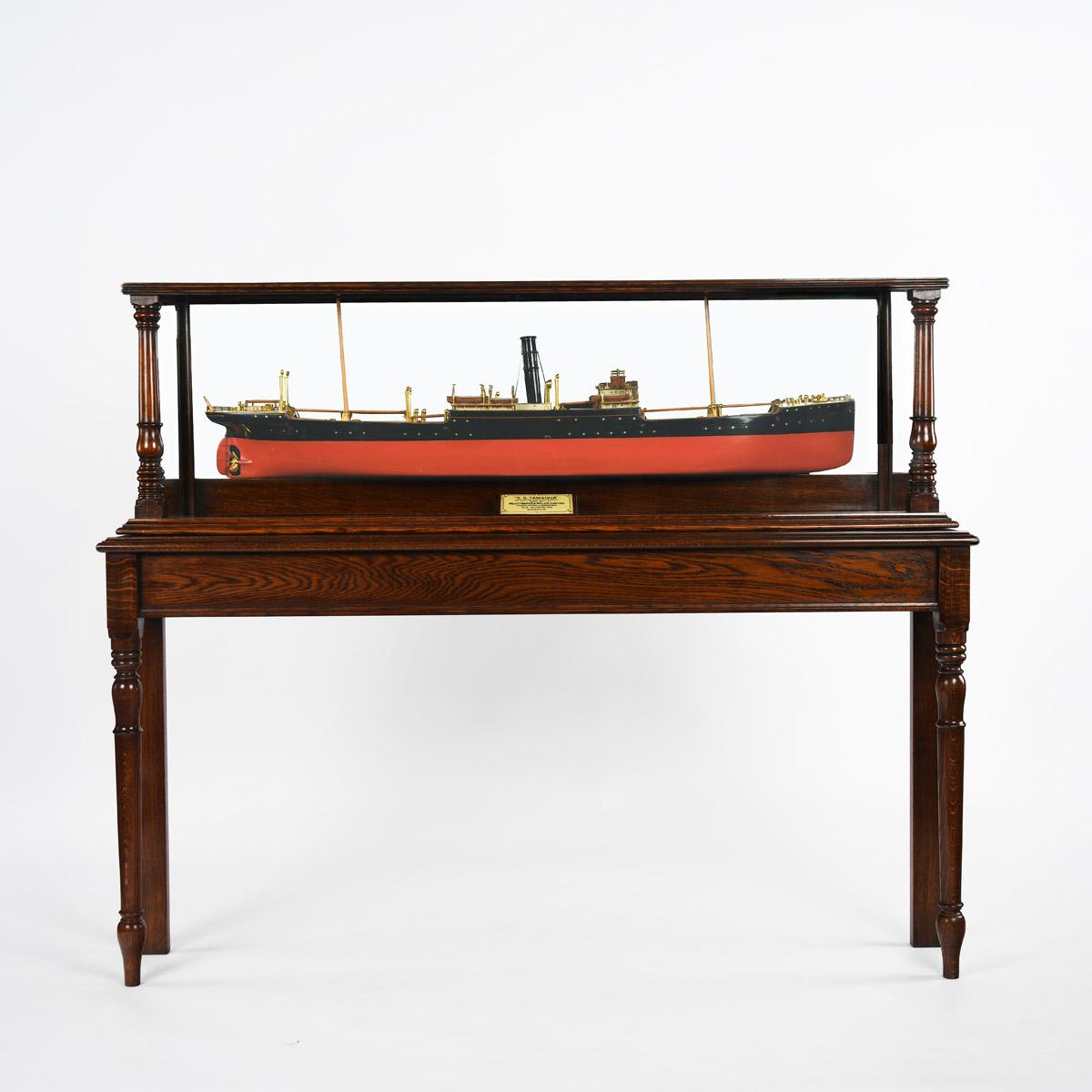 Fine Cased Presentation Builder’s Model of the S.S.Tamaqua Cargo Ship, Launched in Glasgow in 1910 + Built by Napier & Miller (1 of 10)