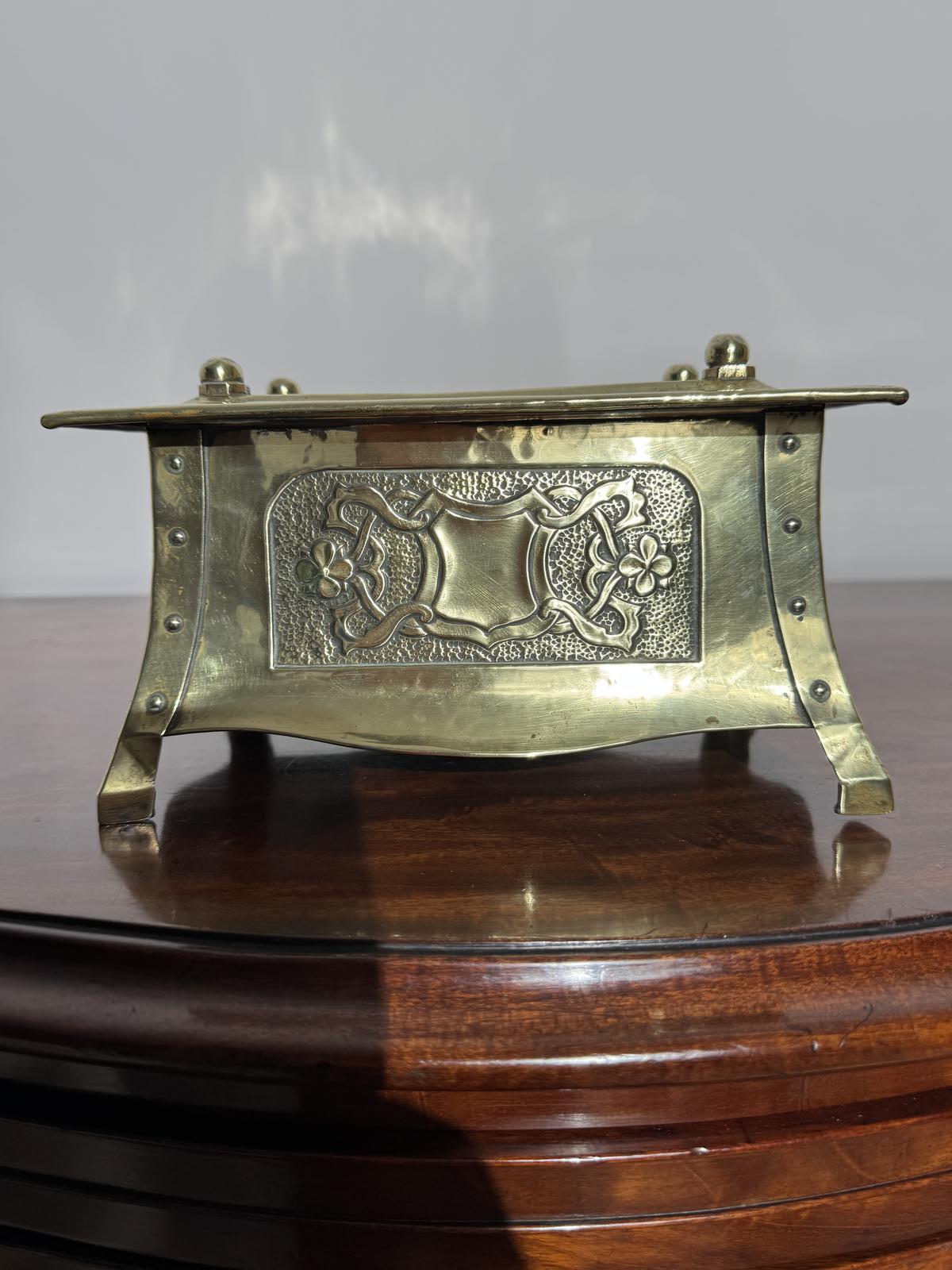Arts and Crafts Brass Casket (1 of 9)