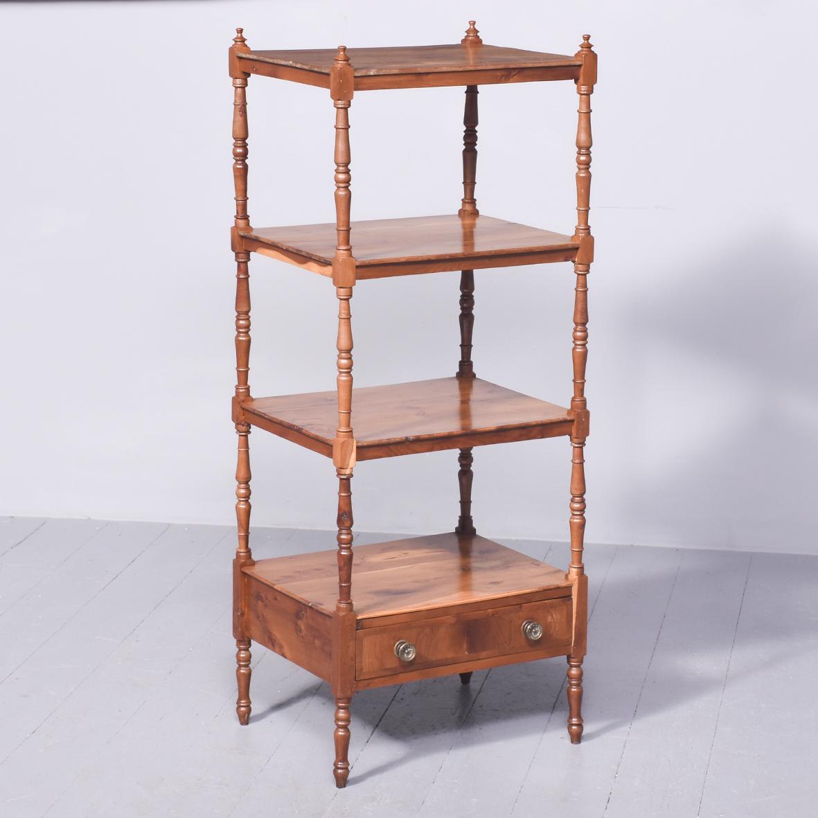 Rare 19th Century Four-tier Solid Yew Whatnot (1 of 8)