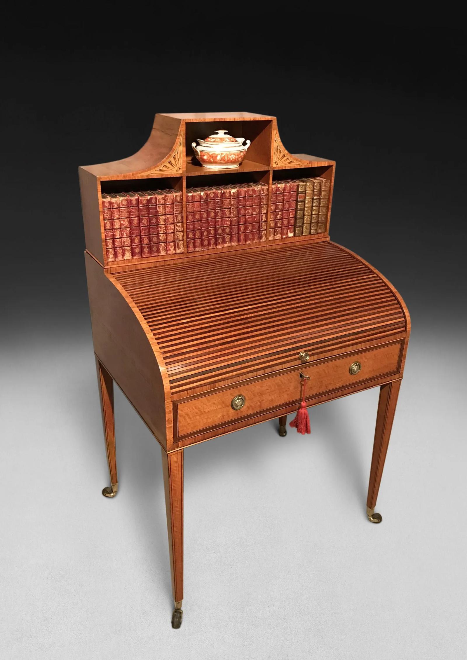 George III Satinwood Bonheur Du Jour (1 of 7)