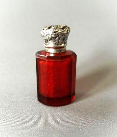 Victorian Silver Mounted Ruby Glass Scent Bottle (1 of 4)