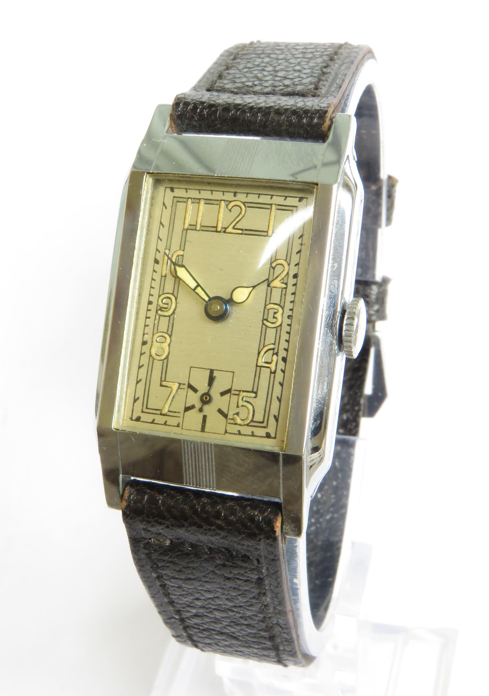 Watch : Gents 1940s Art Deco Wrist Watch (1 of 5) Watch : Gents 1940s Art Deco Wrist Watch (1 of 5)