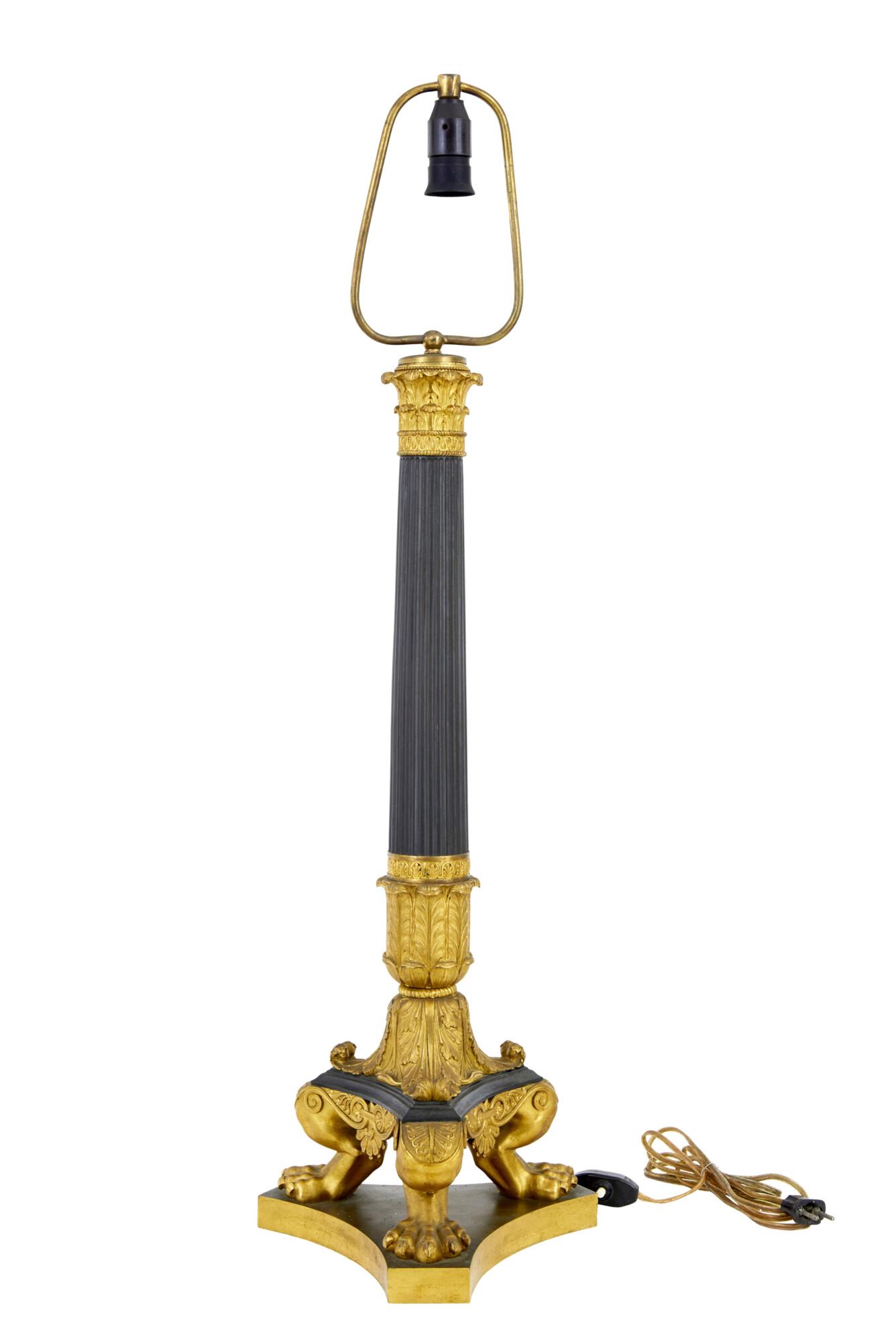 Large 19th Century French Empire Bronze Ormolu Table Lamp (1 of 7) Large 19th Century French Empire Bronze Ormolu Table Lamp (1 of 7)