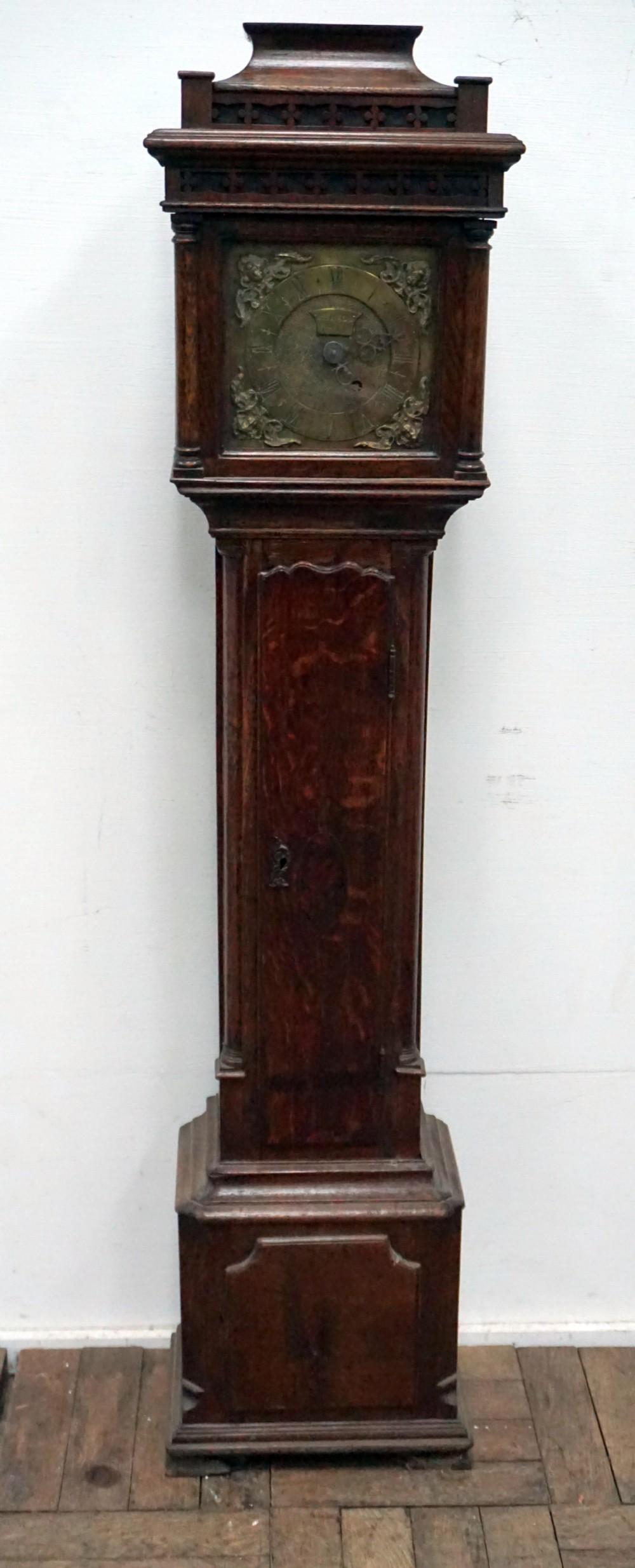 Charming Oak Granddaughter Clock of Excellent Proportions (1 of 5)