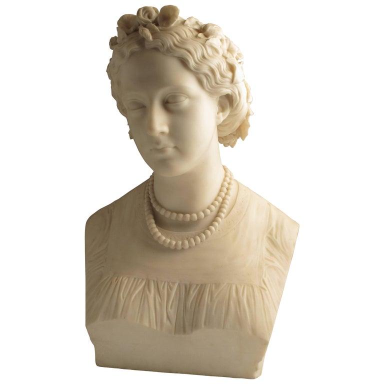 Marble Bust of a Young Lady as Flora by John Adams-acton (1 of 1)
