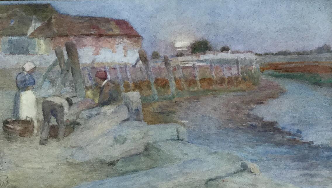 Walter G.Schroder Watercolour ‘The old wharf at Bosham, Sussex’ (1 of 3)