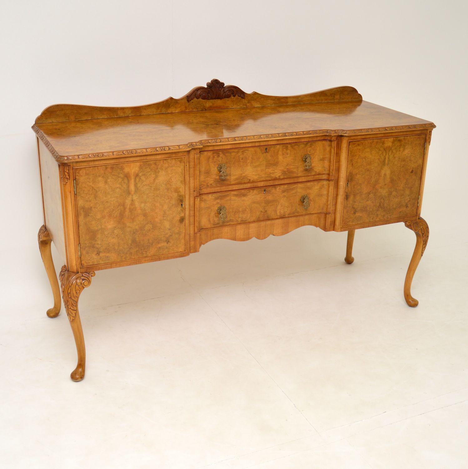 Antique Burr Walnut Queen Anne Style Sideboard (1 of 12) Antique Burr Walnut Queen Anne Style Sideboard (1 of 12)
