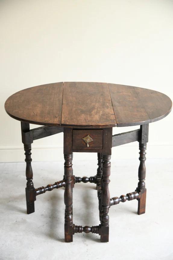 Small Rustic Oak Gateleg Table (1 of 12)