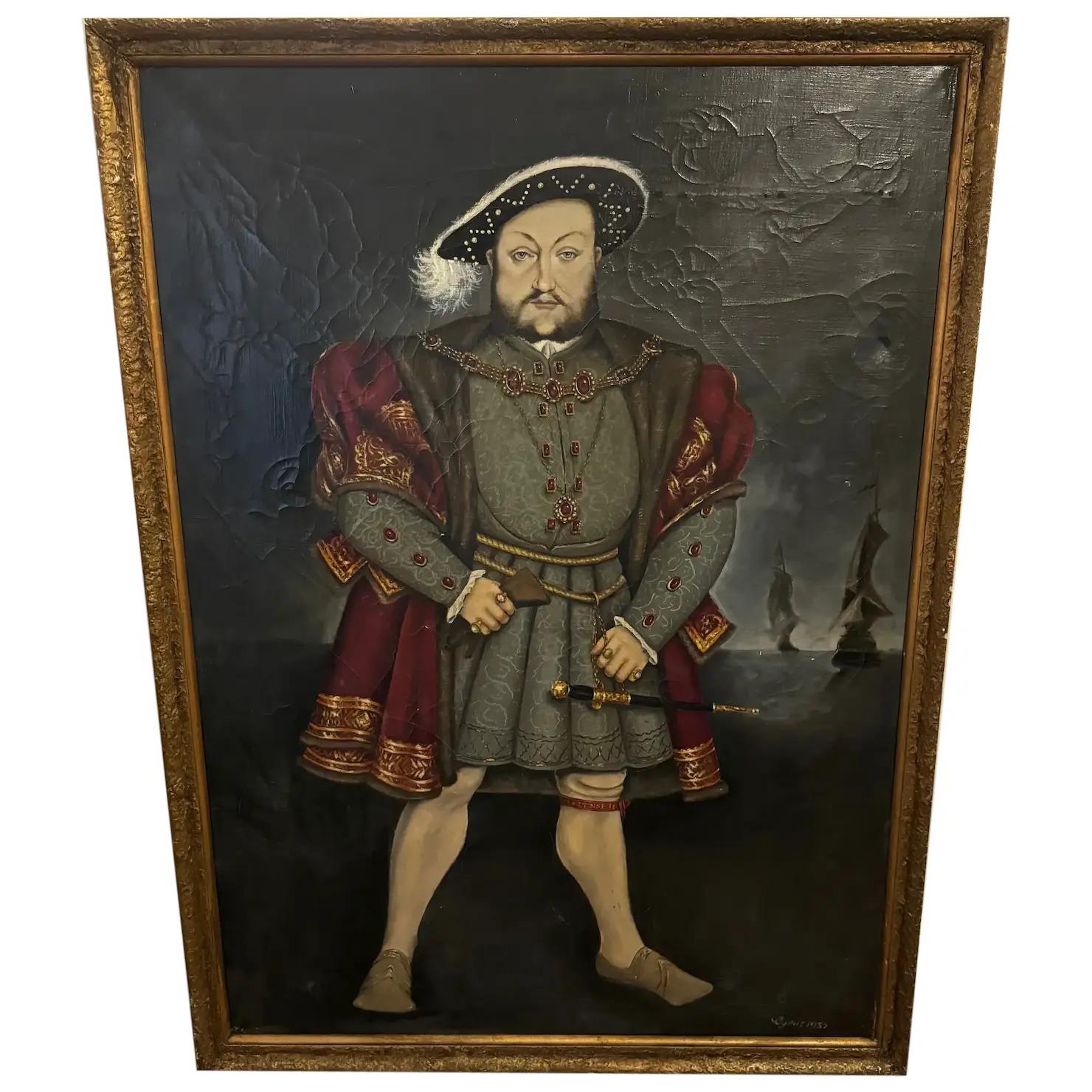 Huge Oil Painting Portrait King Henry VIII After Hans Holbein (1 of 63)