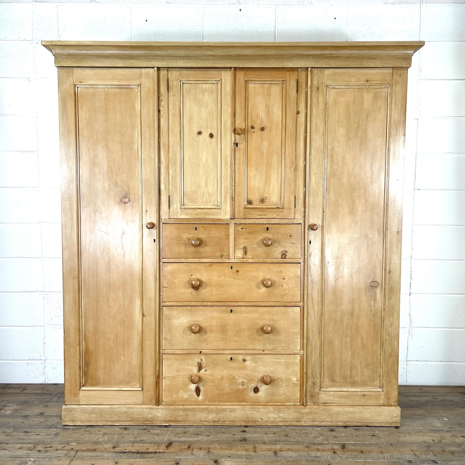 Large Antique Pine Compactum Wardrobe (1 of 11) Large Antique Pine Compactum Wardrobe (1 of 11)