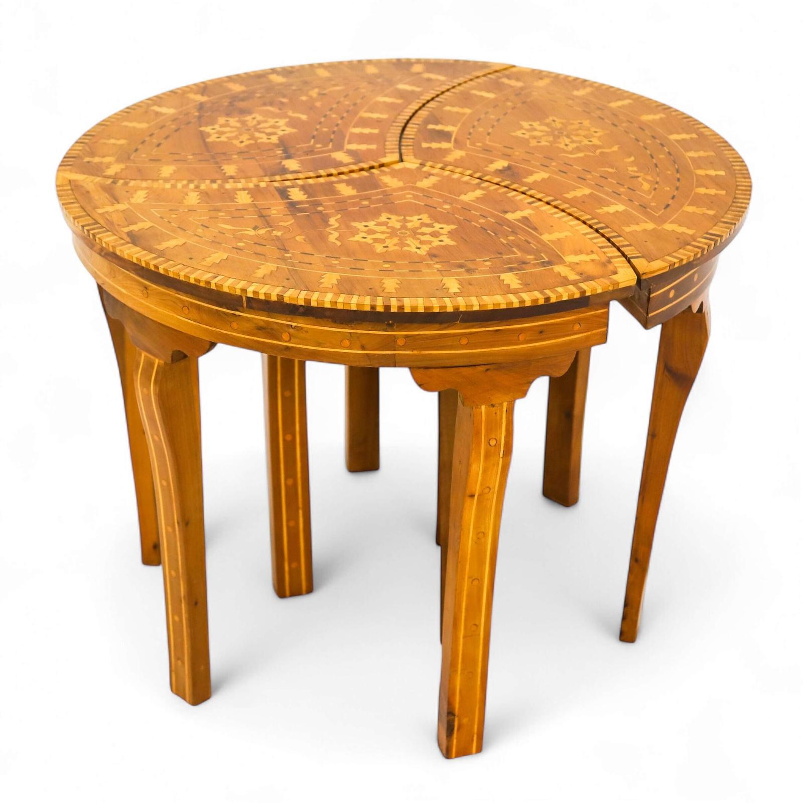 1920s Syrian Tear Drop Segmented Table - Solid Hardwood - Geometric Floral & Foliate Inlay (1 of 10) 1920s Syrian Tear Drop Segmented Table - Solid Hardwood - Geometric Floral & Foliate Inlay (1 of 10)