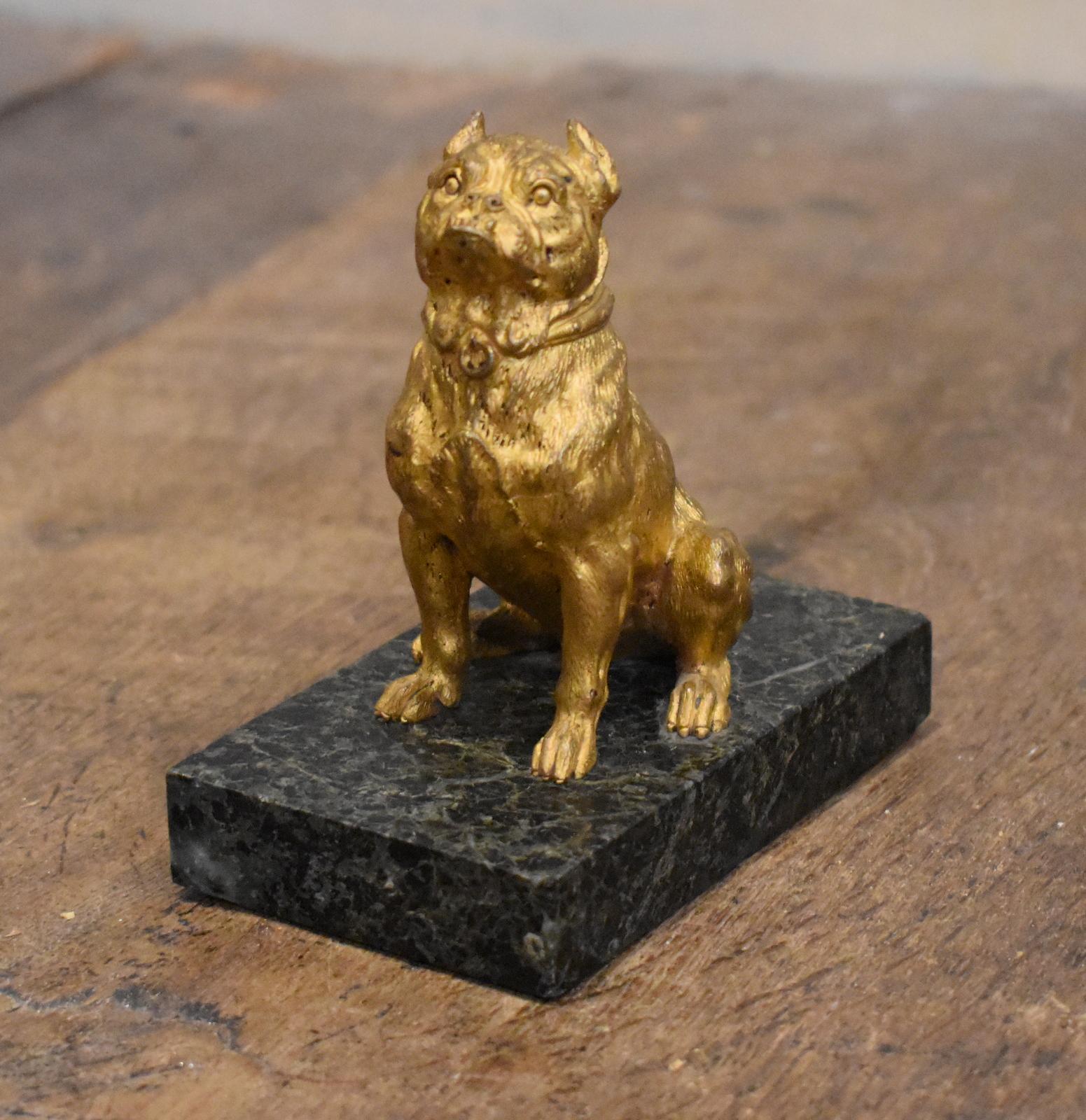 Late Victorian Gilt Bronze Bulldog (1 of 6) Late Victorian Gilt Bronze Bulldog (1 of 6)