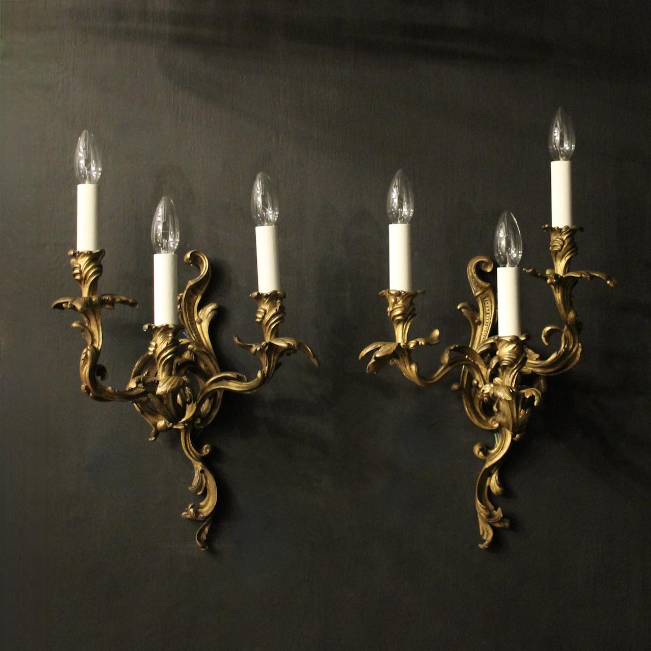 French Gilded Bronze Antique Wall Sconces (1 of 10)