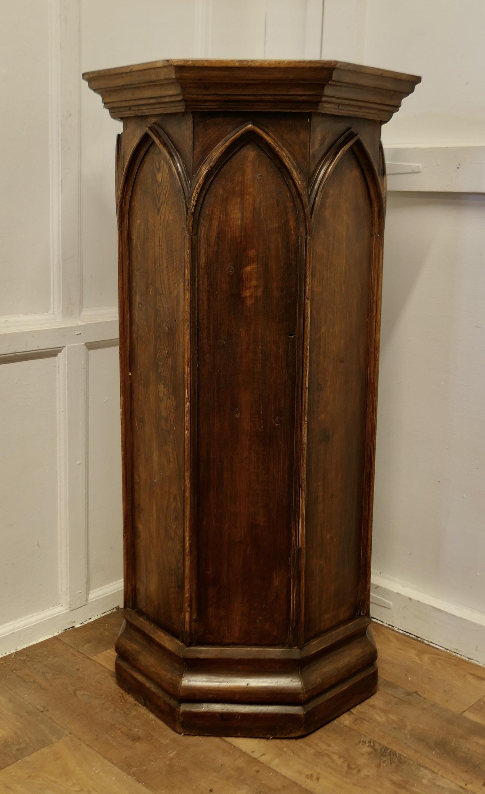 French Gothic Pine Reading Stand, Greeting Station, Greeter (1 of 9)