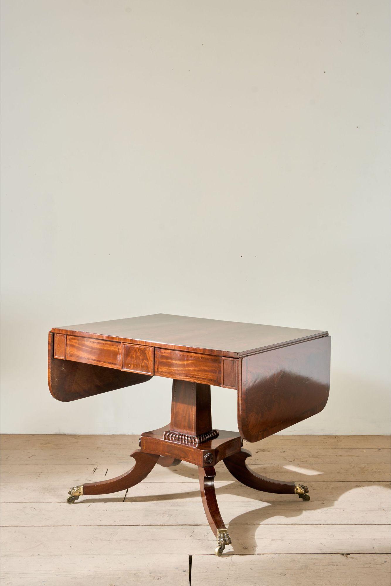 William IV Flame Mahogany Fold Down Sofa Table (1 of 11) William IV Flame Mahogany Fold Down Sofa Table (1 of 11)