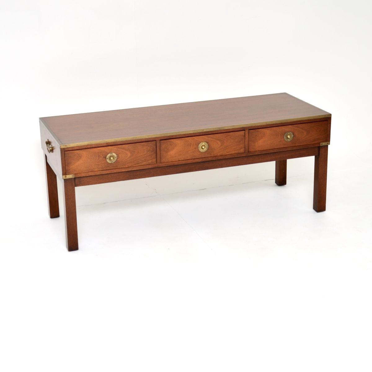 Mahogany Military Campaign Style Coffee Table (1 of 11)