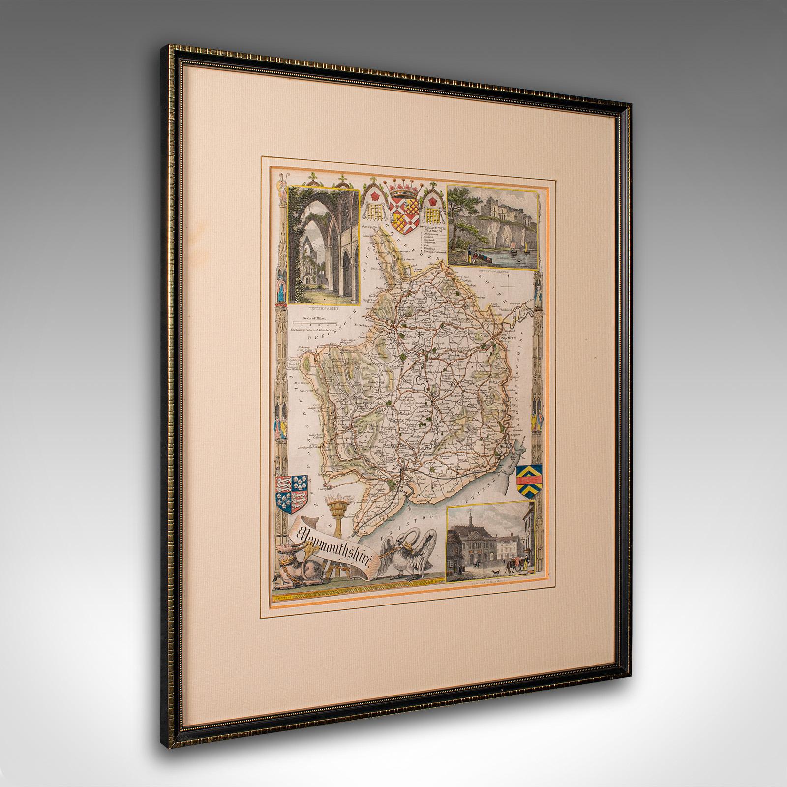 Antique Lithography Map, Monmouthshire, Framed, Welsh Cartography c.1860 (1 of 12) Antique Lithography Map, Monmouthshire, Framed, Welsh Cartography c.1860 (1 of 12)