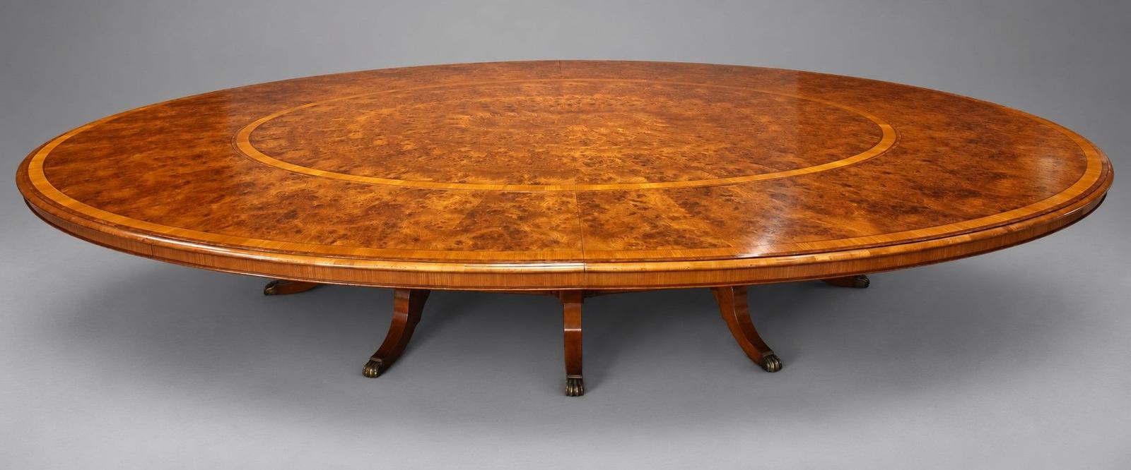 Magnificent Large Burr Walnut Extending Oval Dining Table (1 of 11) Magnificent Large Burr Walnut Extending Oval Dining Table (1 of 11)