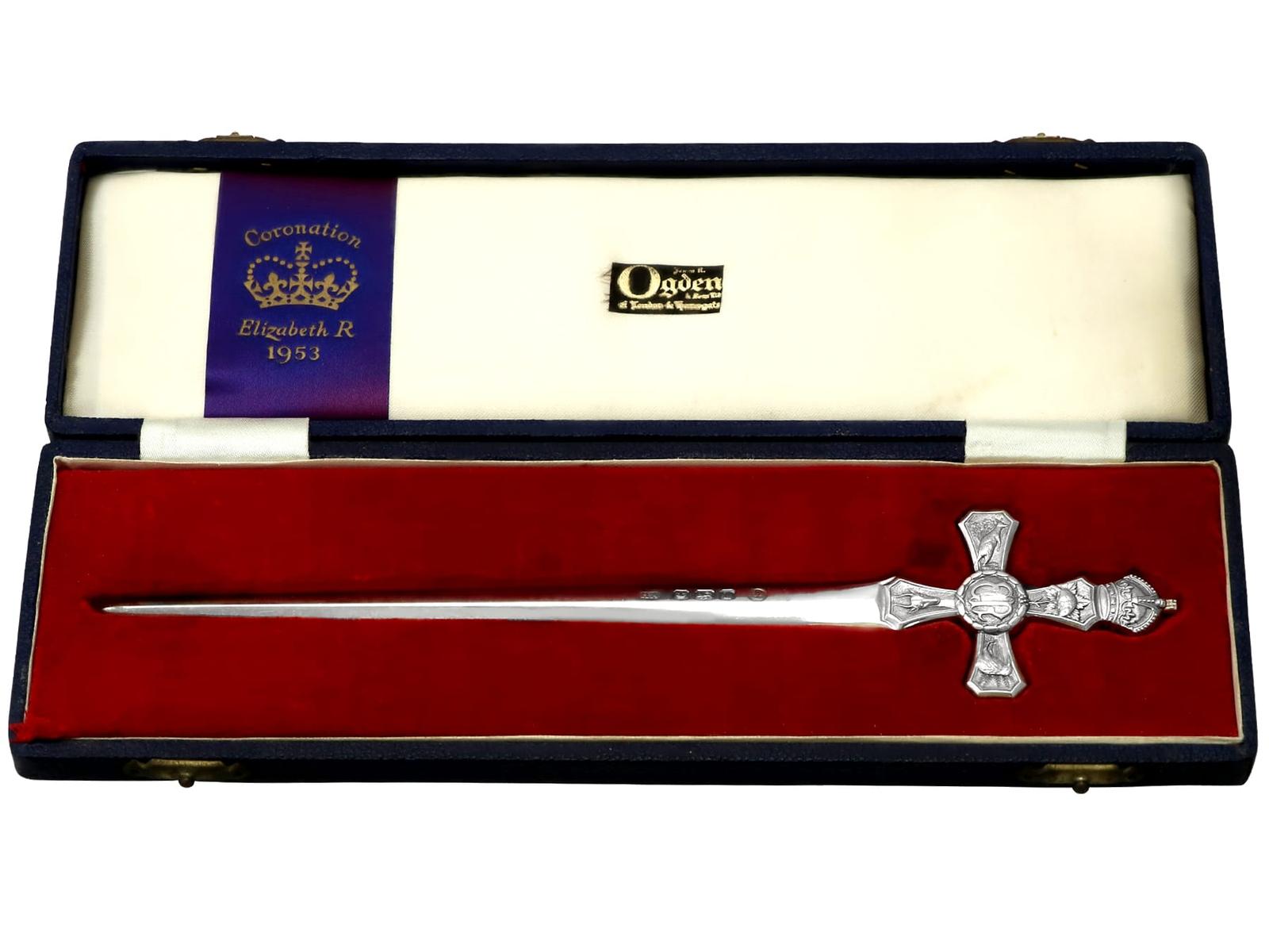 Vintage Sterling Silver Queen Elizabeth II Commemorative Letter Opener 1953 (1 of 13)