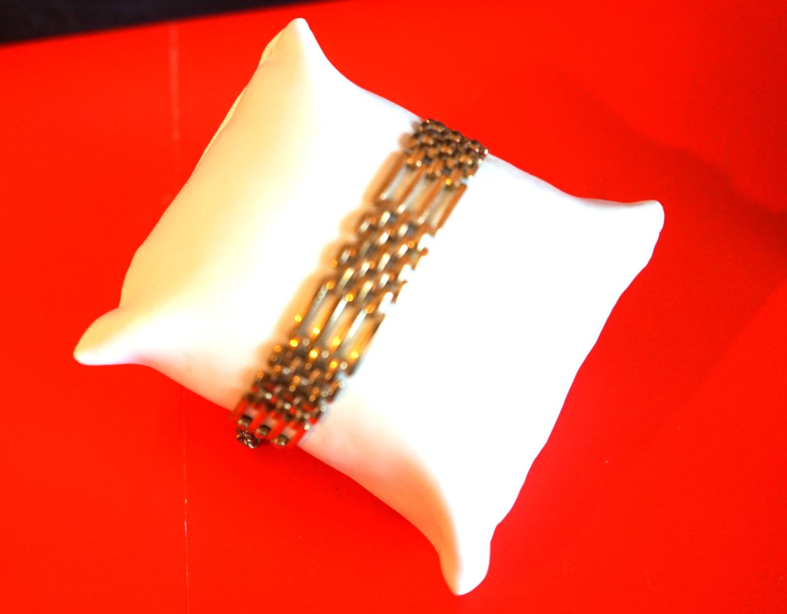 Vintage Gilt Gate Bracelet with Safety Chain (1 of 6)