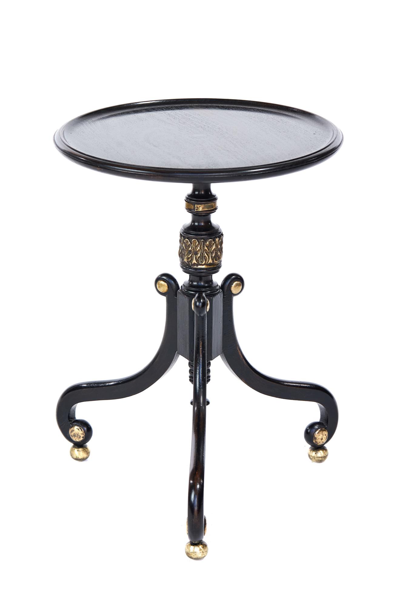 Regency Ebonised & Brass Lamp / Wine Table (1 of 5) Regency Ebonised & Brass Lamp / Wine Table (1 of 5)