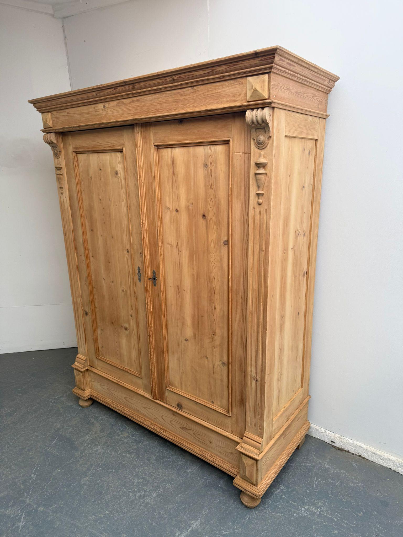 Fabulous Victorian Antique Pine Combination Knockdown Wardrobe to wax  /paint (1 of 10)