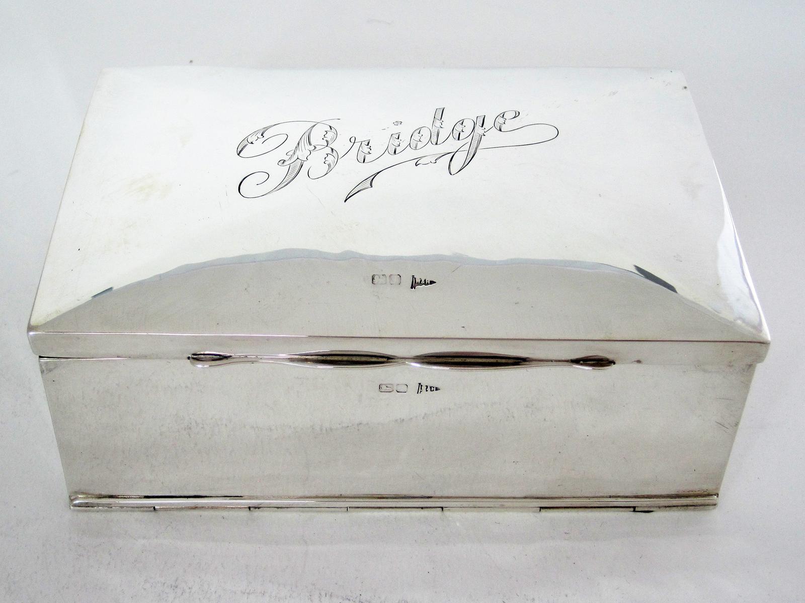 Antique Chester Silver Edwardian Bridge Box (1 of 7)
