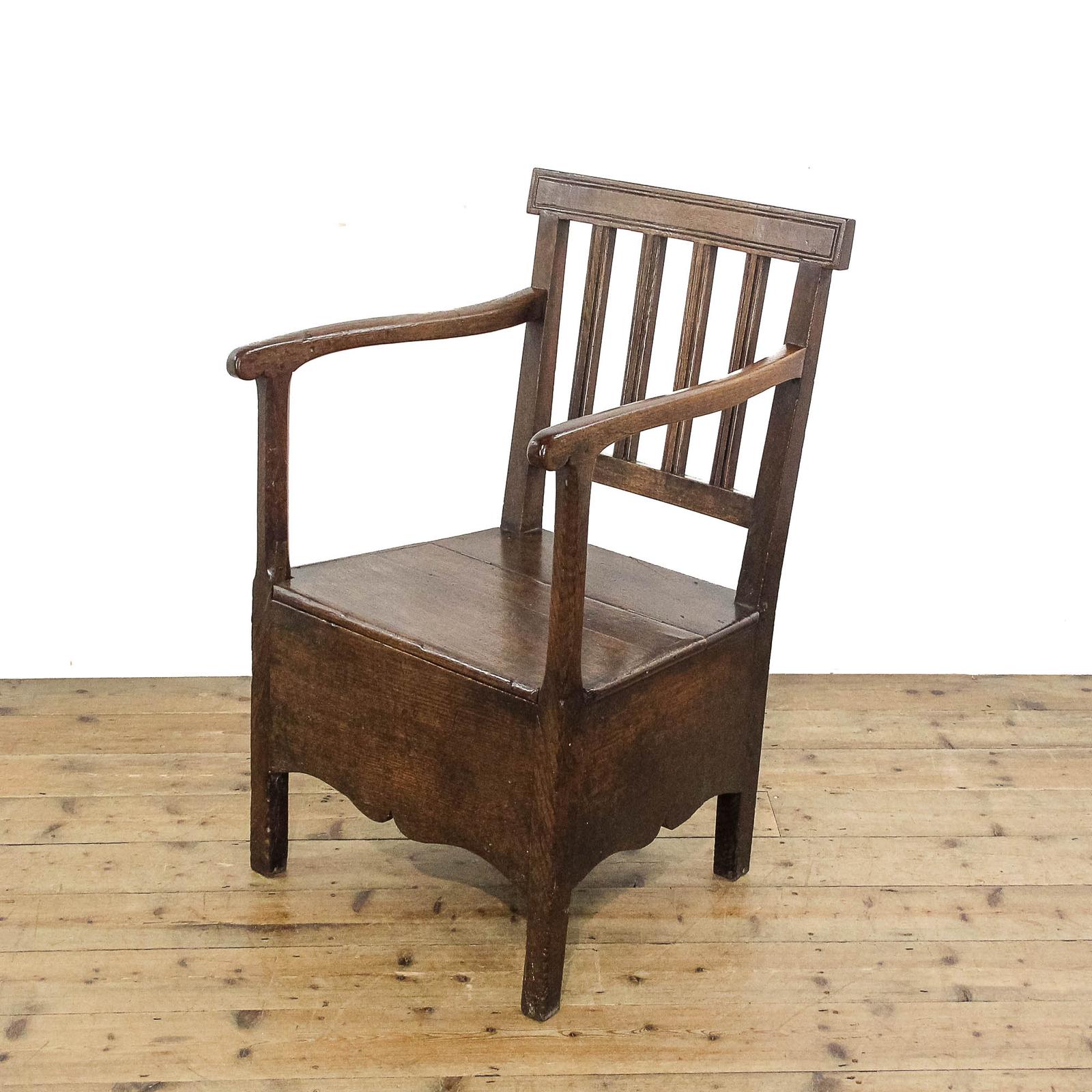 Antique 18th Century Oak Commode Armchair (1 of 12)