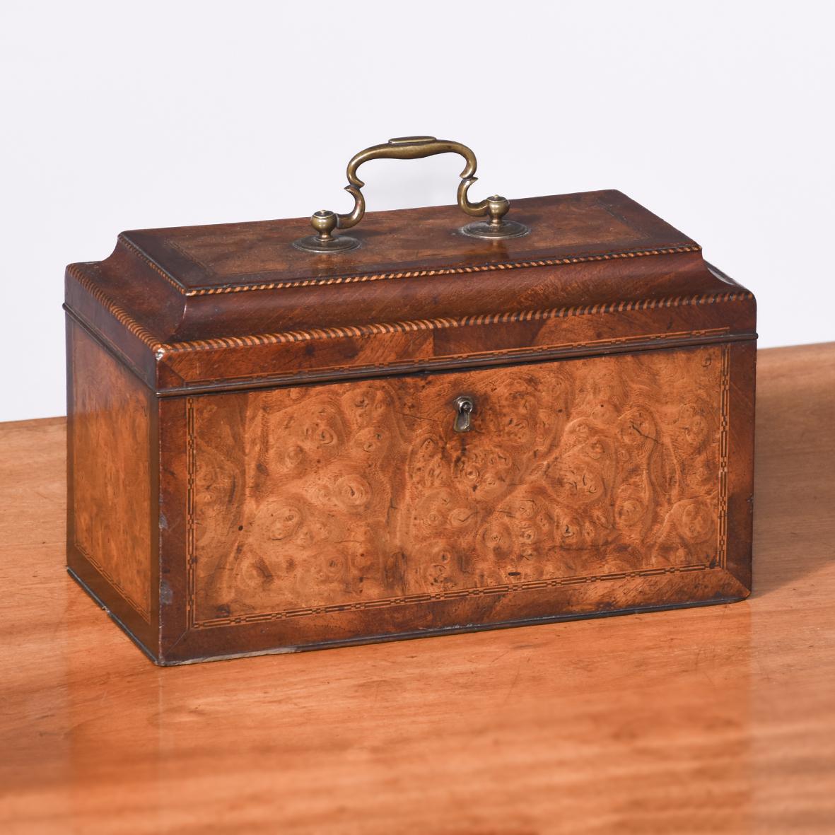 Exhibition Quality George III Burr Walnut Tea Caddy of Casket Form (1 of 6) Exhibition Quality George III Burr Walnut Tea Caddy of Casket Form (1 of 6)