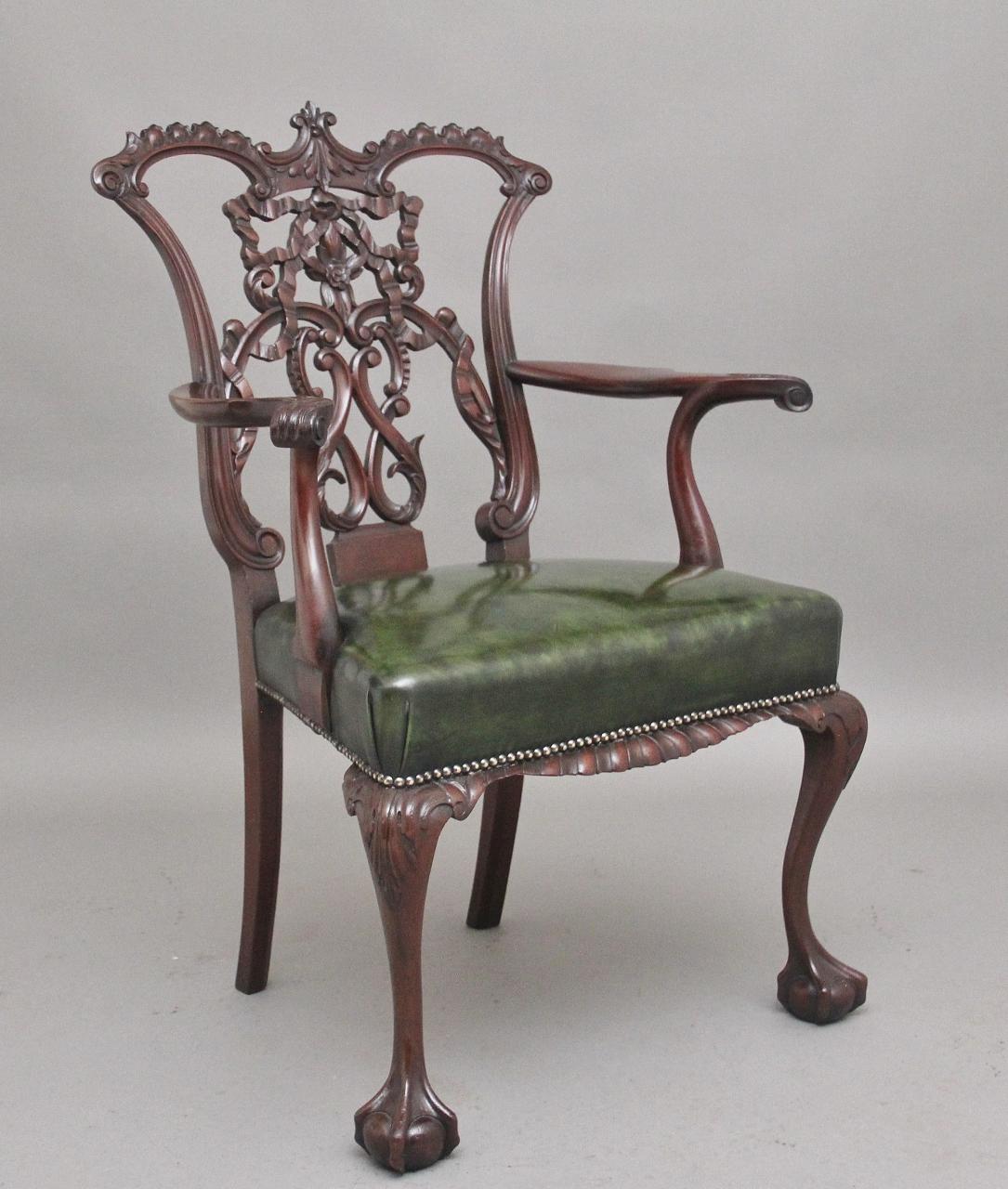 Early 20th Century Chippendale Style Armchair (1 of 10)