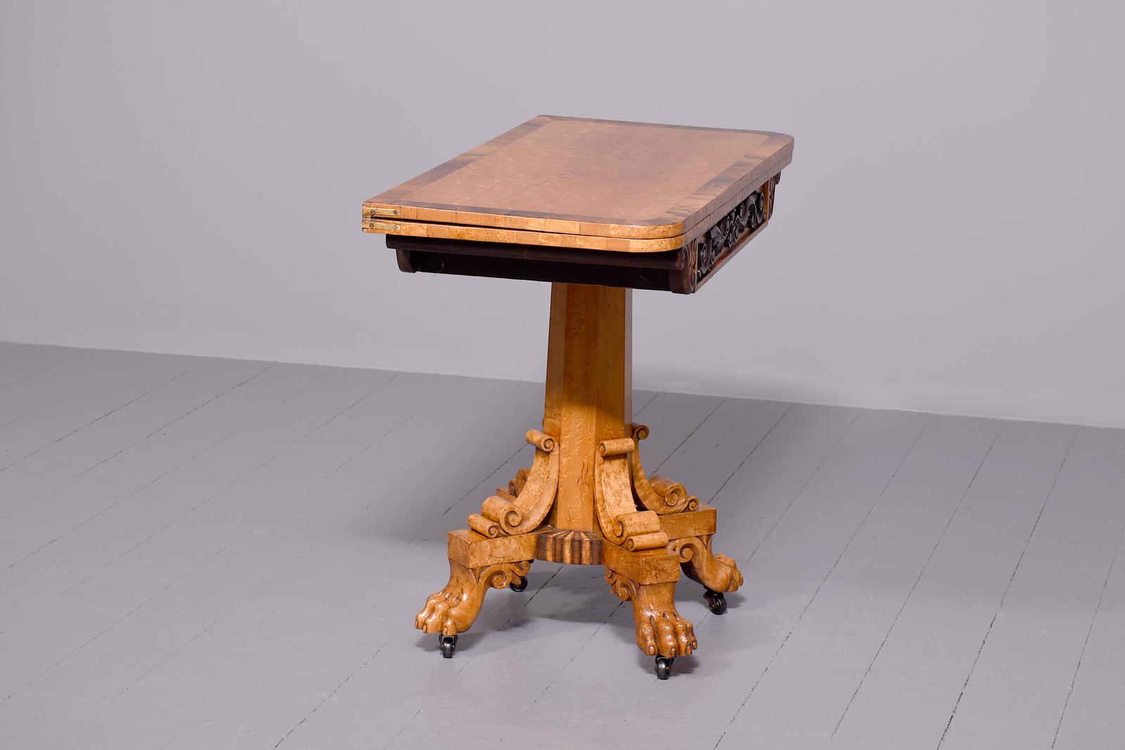 Rare George IV Birdseye Maple & Rosewood Tea Table (1 of 7)