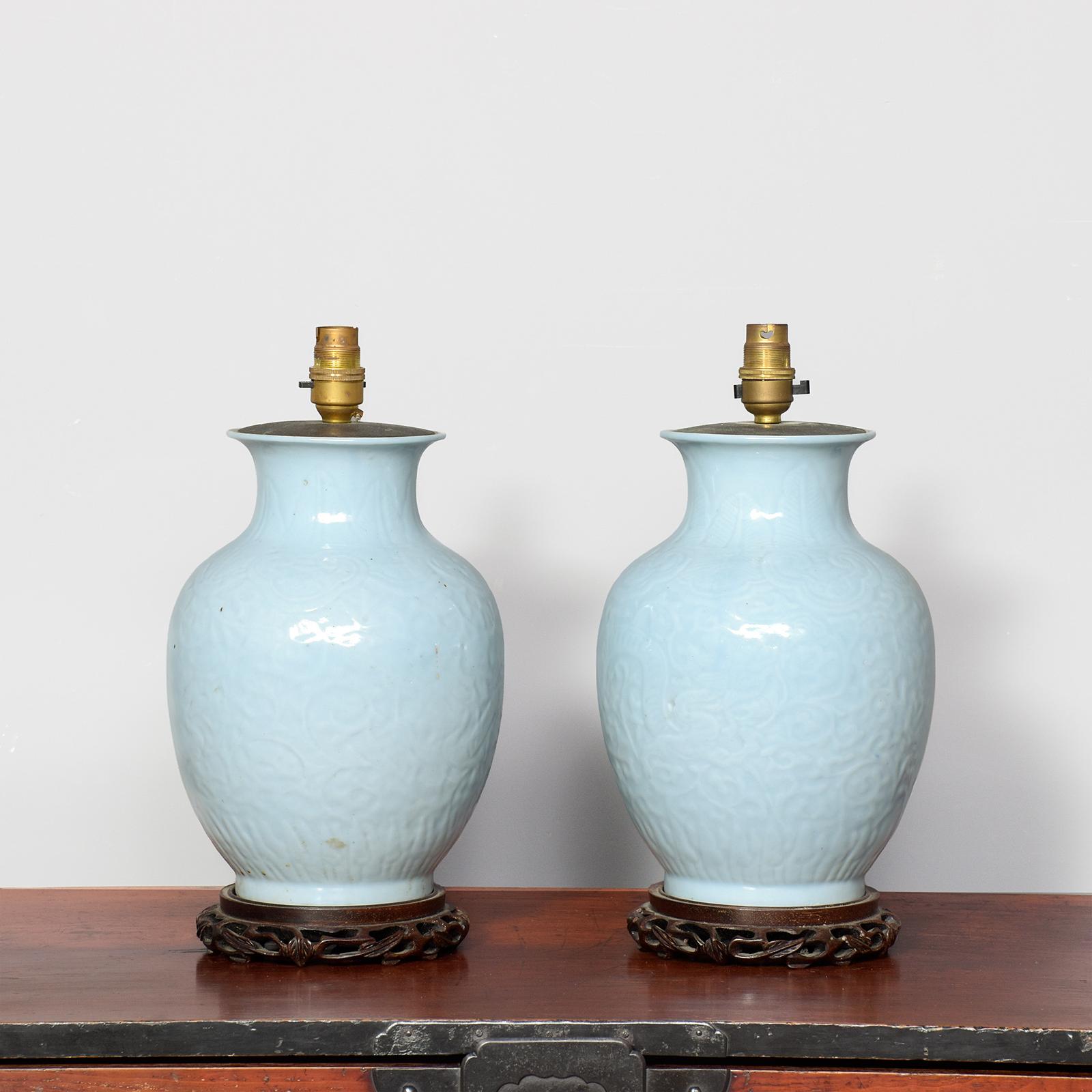 Pair of Japanese Celadon Glazed Porcelain Lamps (1 of 6) Pair of Japanese Celadon Glazed Porcelain Lamps (1 of 6)