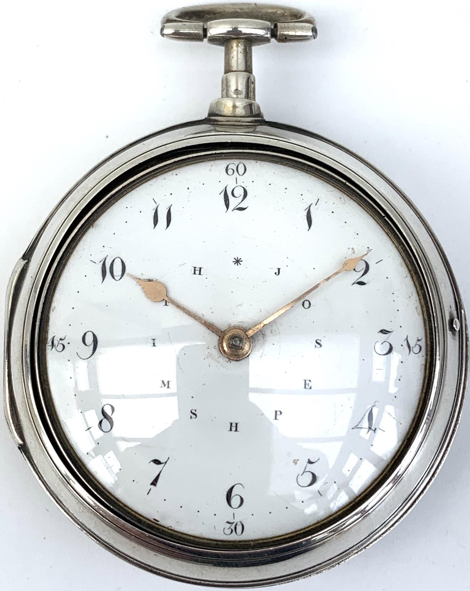 Antique Silver Pair Case Pocket Watch Fusee Verge Key Wind by Allan Catherys London (1 of 8) Antique Silver Pair Case Pocket Watch Fusee Verge Key Wind by Allan Catherys London (1 of 8)