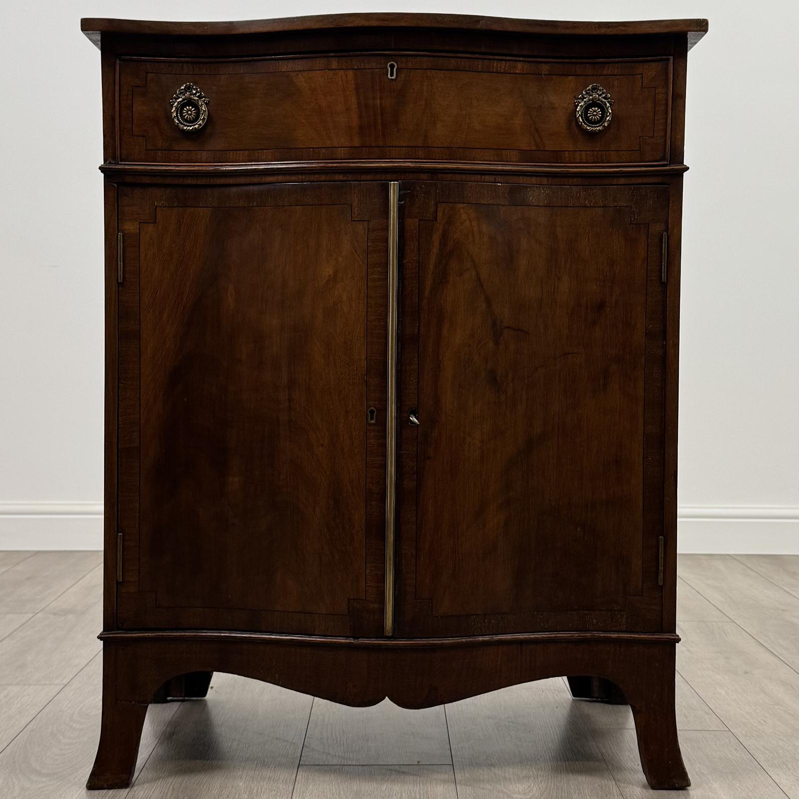 Antique 19th Century Serpentine Cupboard In Mahogany (1 of 12)