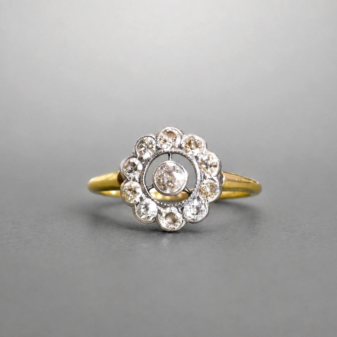 Art Deco 18ct Gold Platinum and Diamond Target Ring, C1920 (1 of 8) Art Deco 18ct Gold Platinum and Diamond Target Ring, C1920 (1 of 8)