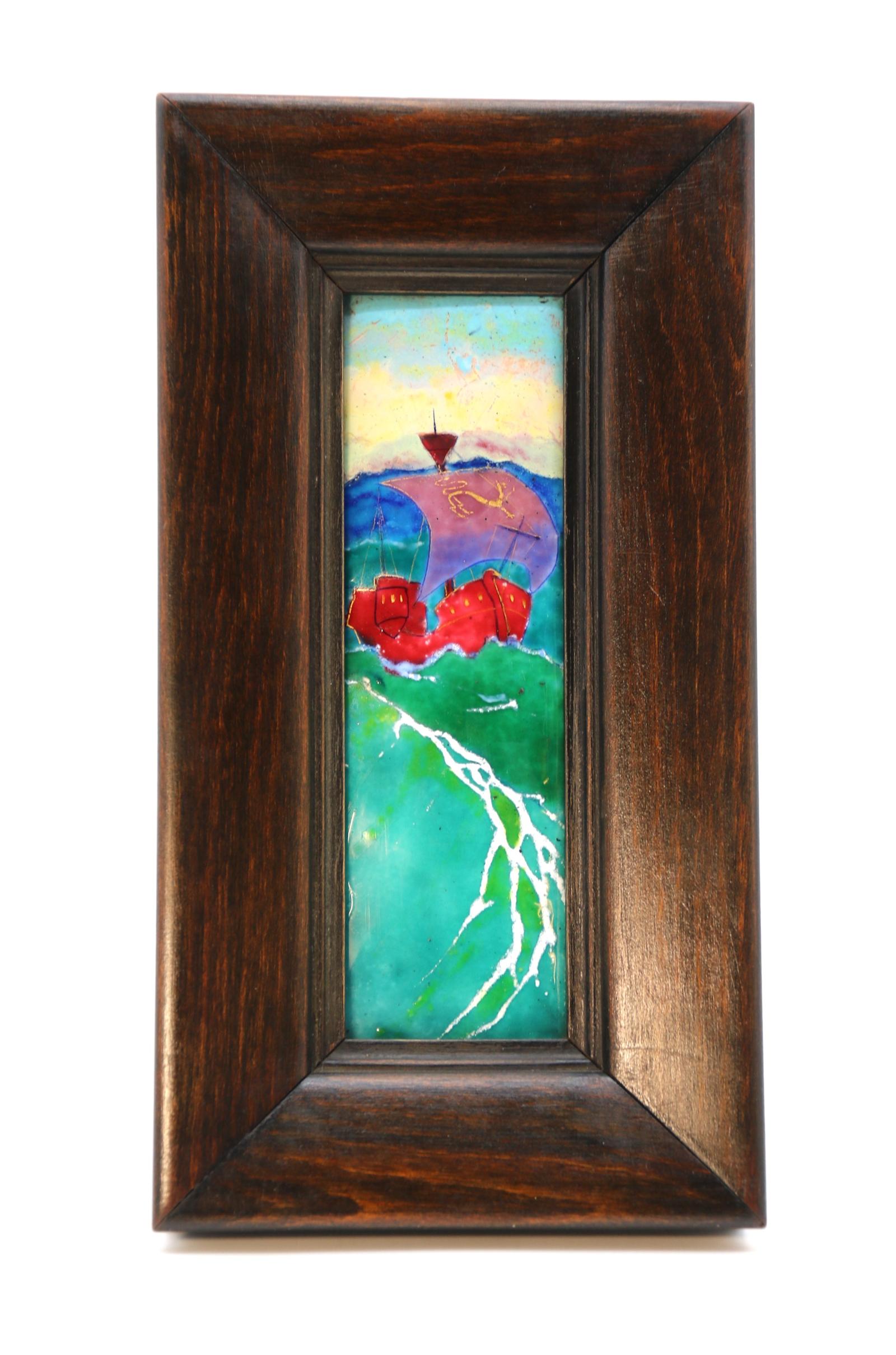 Limoges Enamelled on Copper Arts & Crafts Framed Plaque (1 of 7)