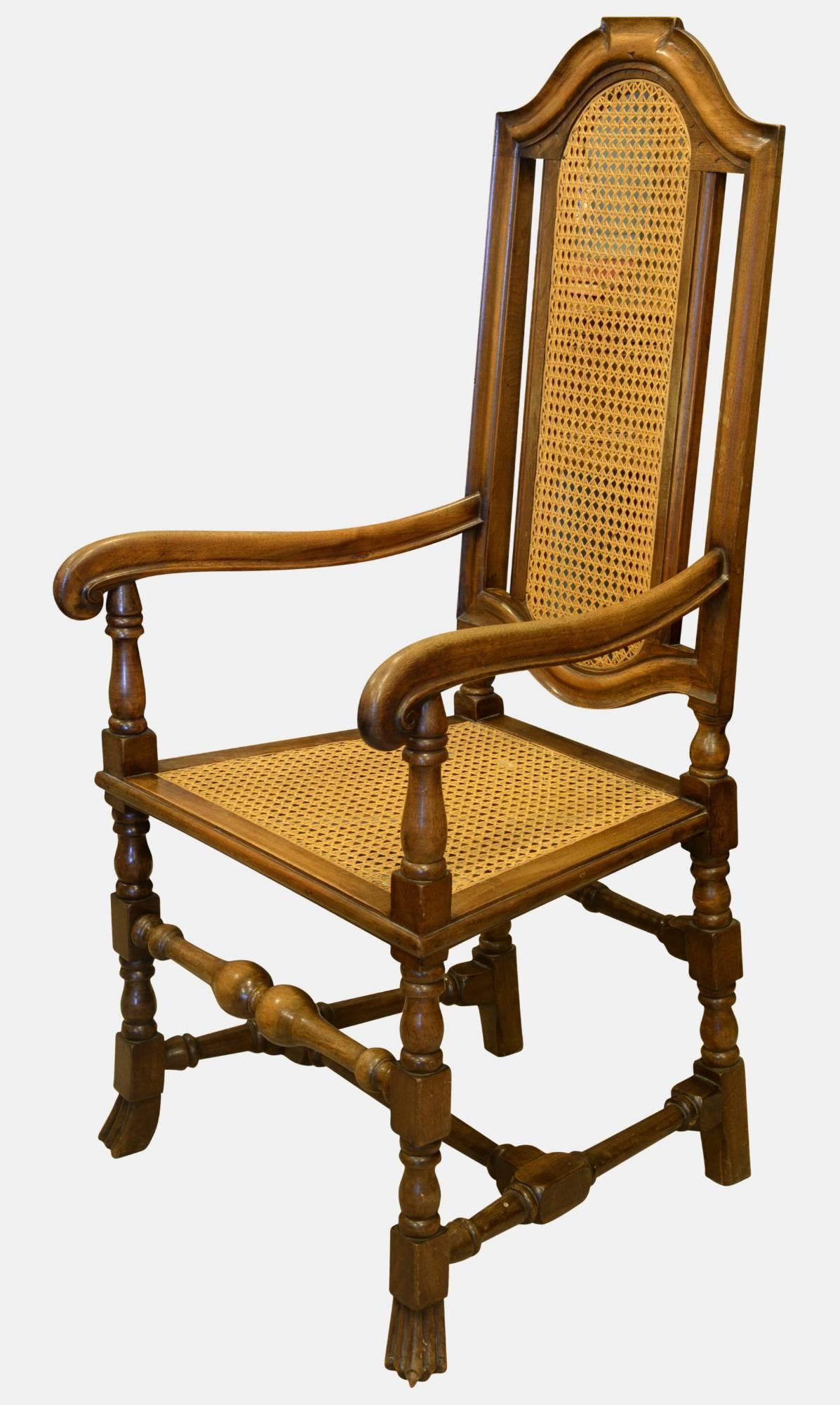 Warings Mahogany & Cane Open Armchair c.1900 (1 of 1) Warings Mahogany & Cane Open Armchair c.1900 (1 of 1)