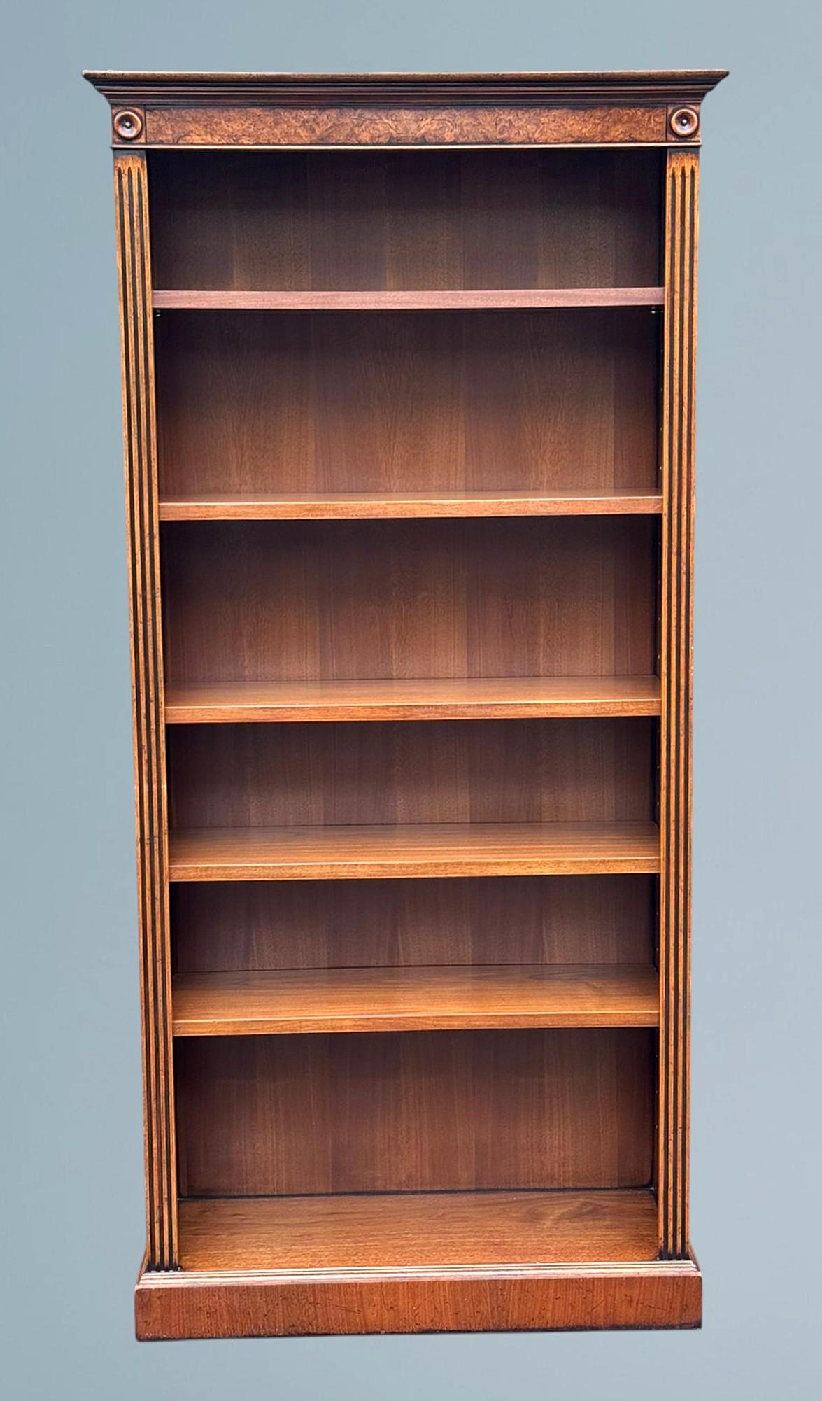 Tall Walnut Open Bookcase / Shelves (1 of 12)