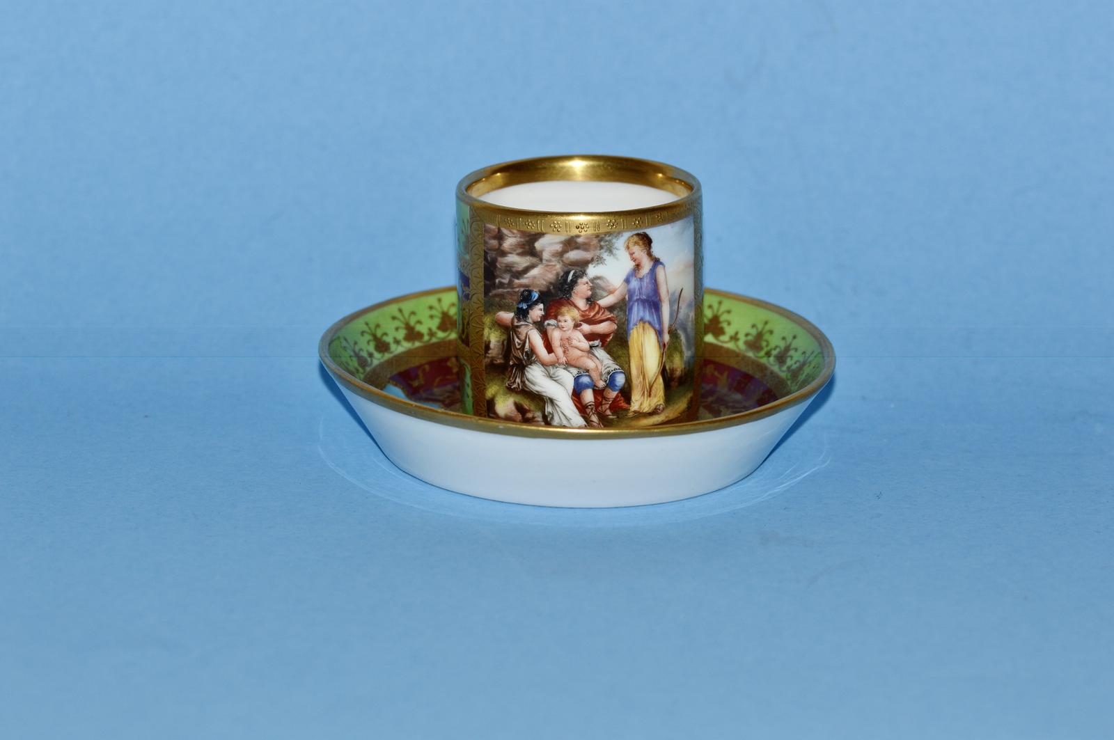 A 19th Century Meissen Green and Gilded Cup and Saucer (1 of 11)