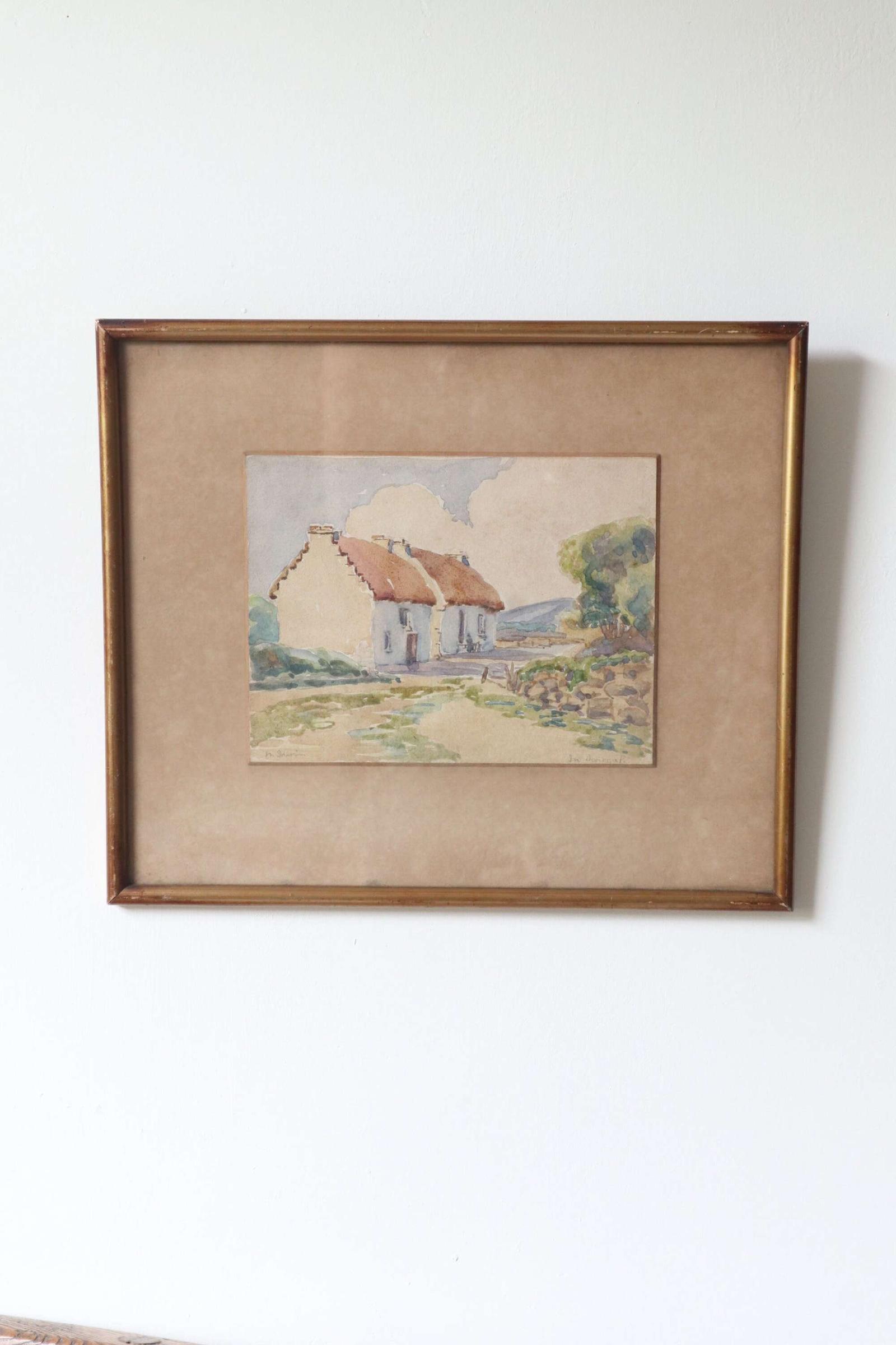 20th Century Irish Vernacular Cottage Watercolour 'In Donegal' (1 of 25)