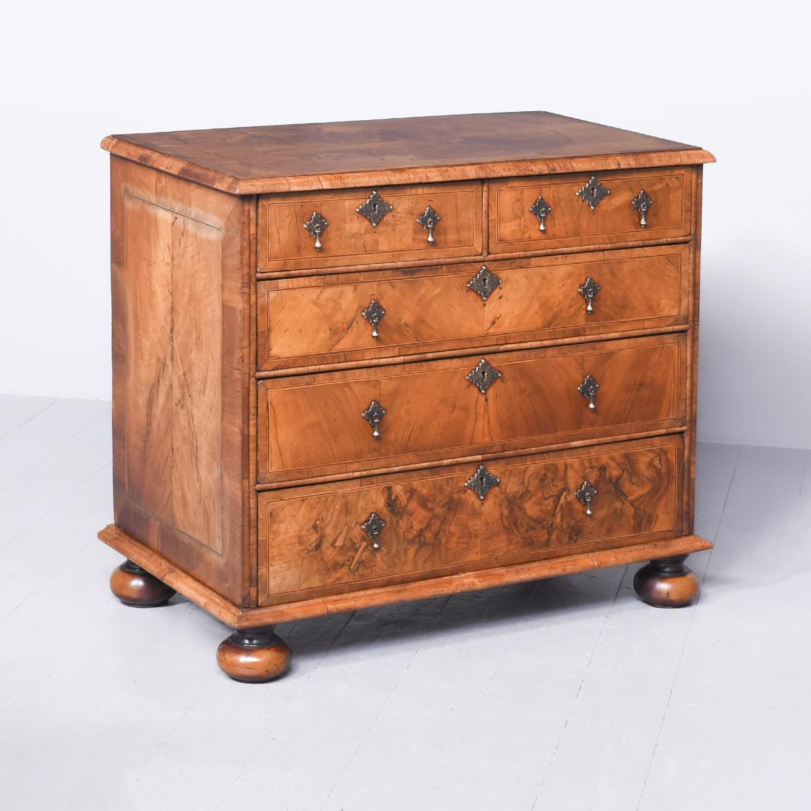 William & Mary Inlaid Walnut Chest of Drawers (1 of 9)