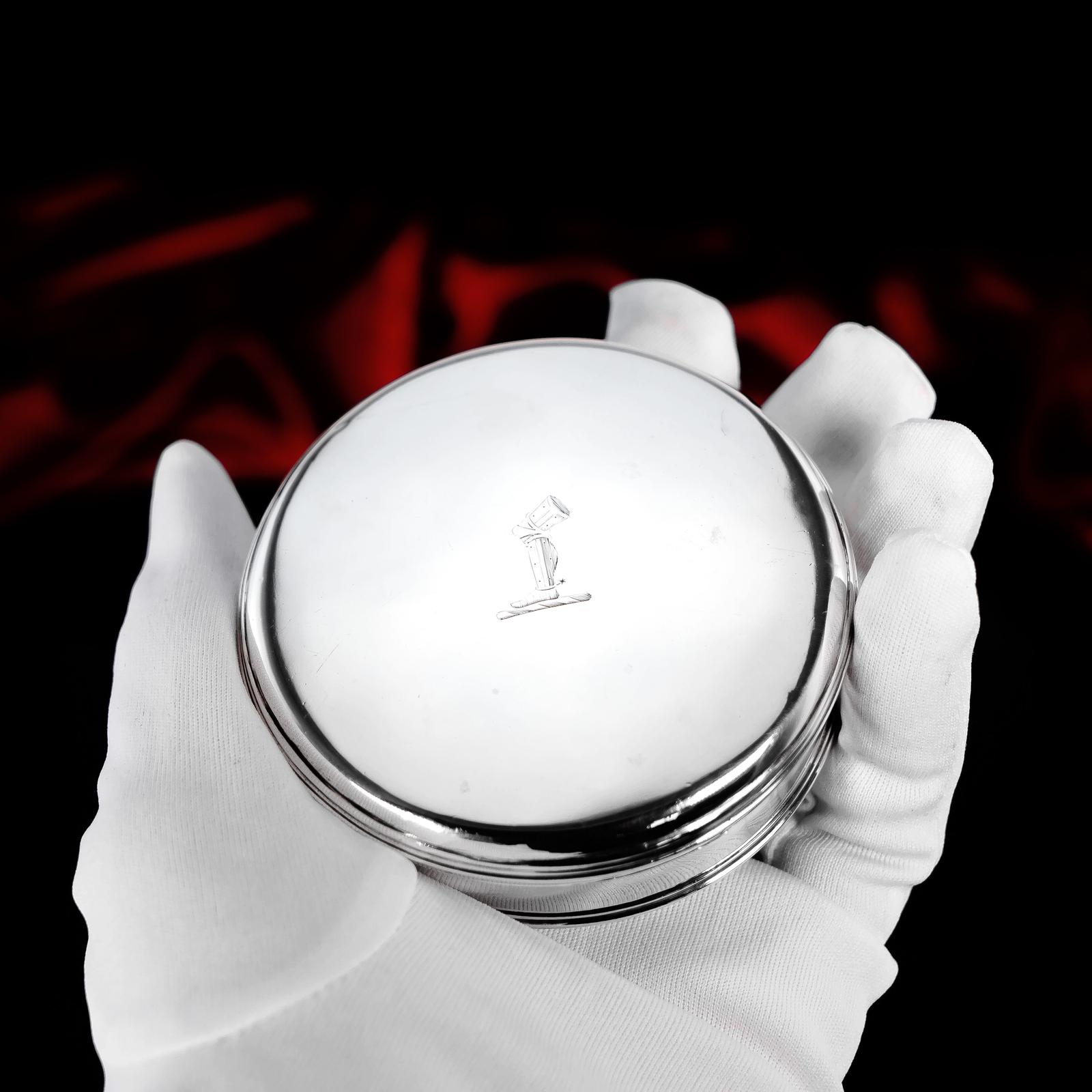 Antique Georgian Silver Large Tobacco Box with Crest - James Phipps I of London c.1770 (1 of 16)