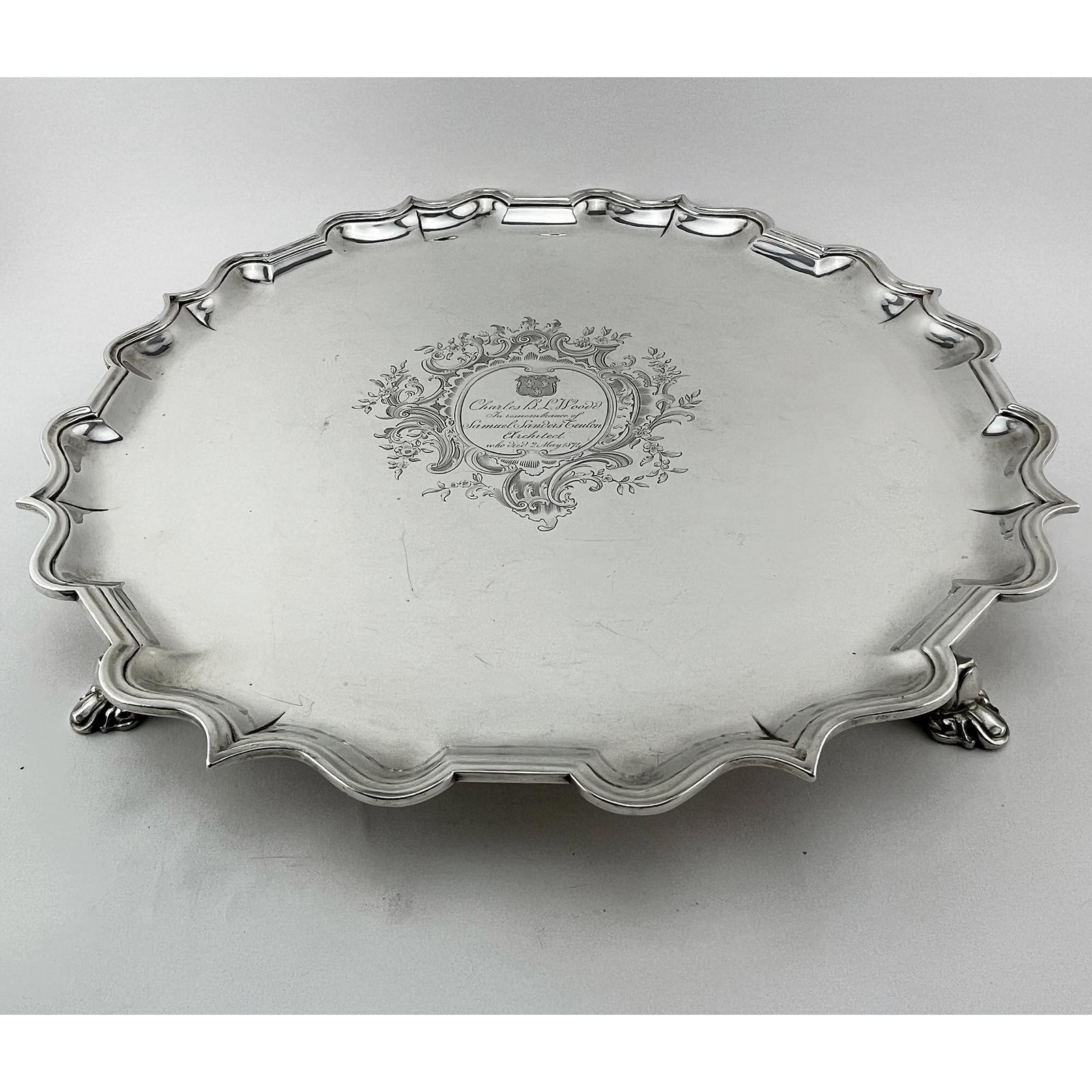 Good Quality Early George II Sterling Silver Salver (1 of 8)
