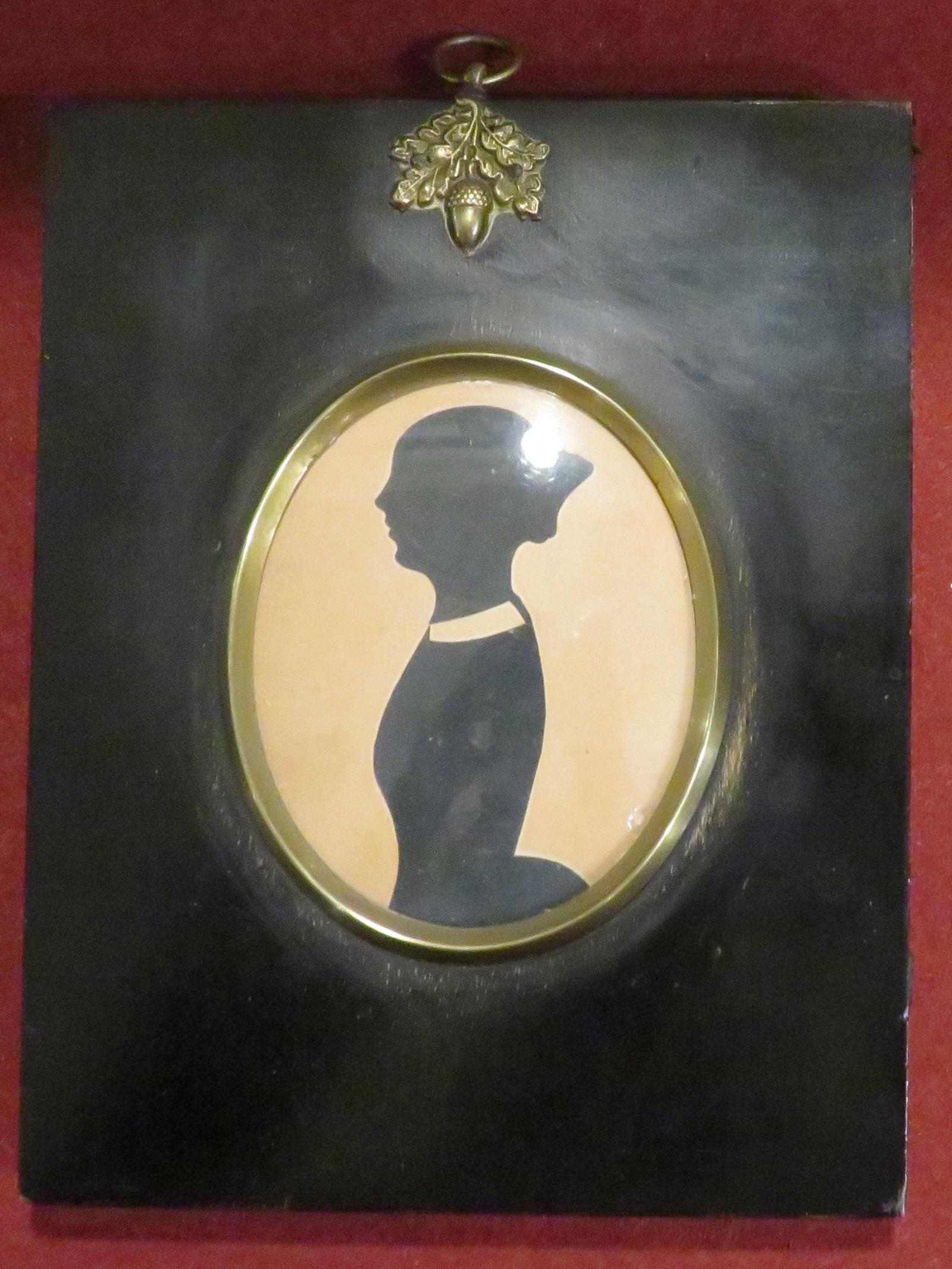 C.1880 HAND PAINTED SILHOUETTE IN WOOD FRAME (1 of 2)