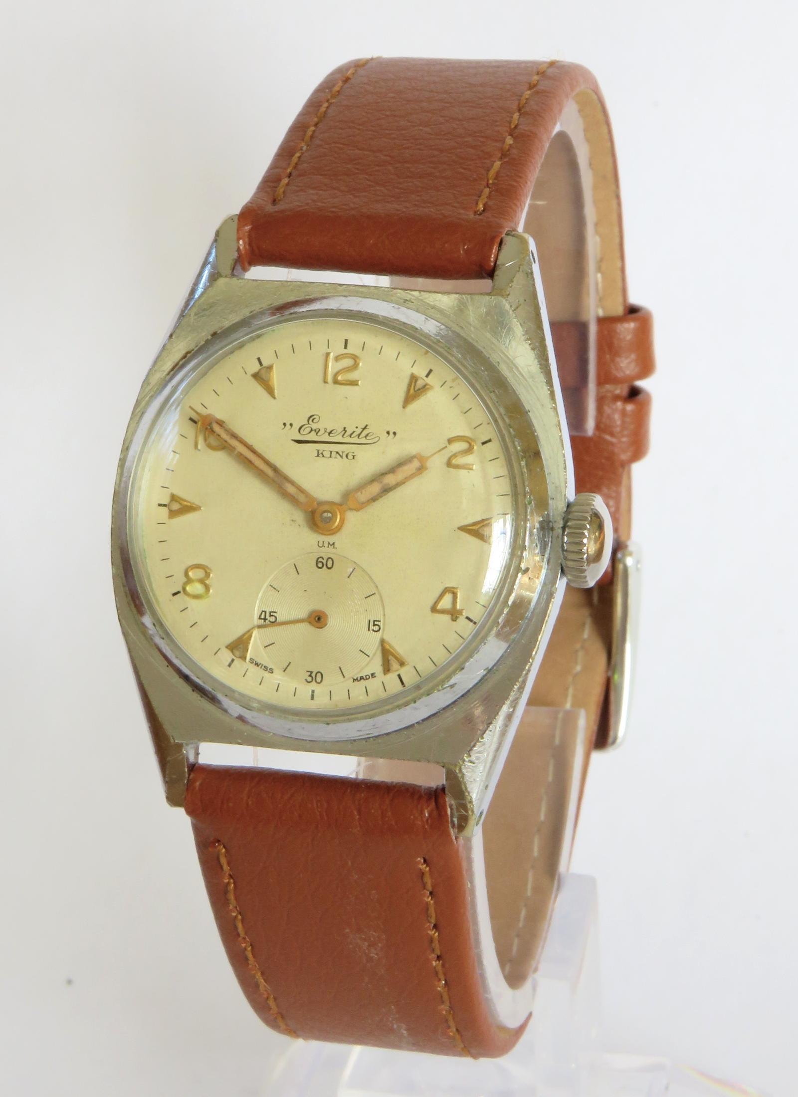 Watch : Gents 1950s Everite King Wrist Watch (1 of 5)