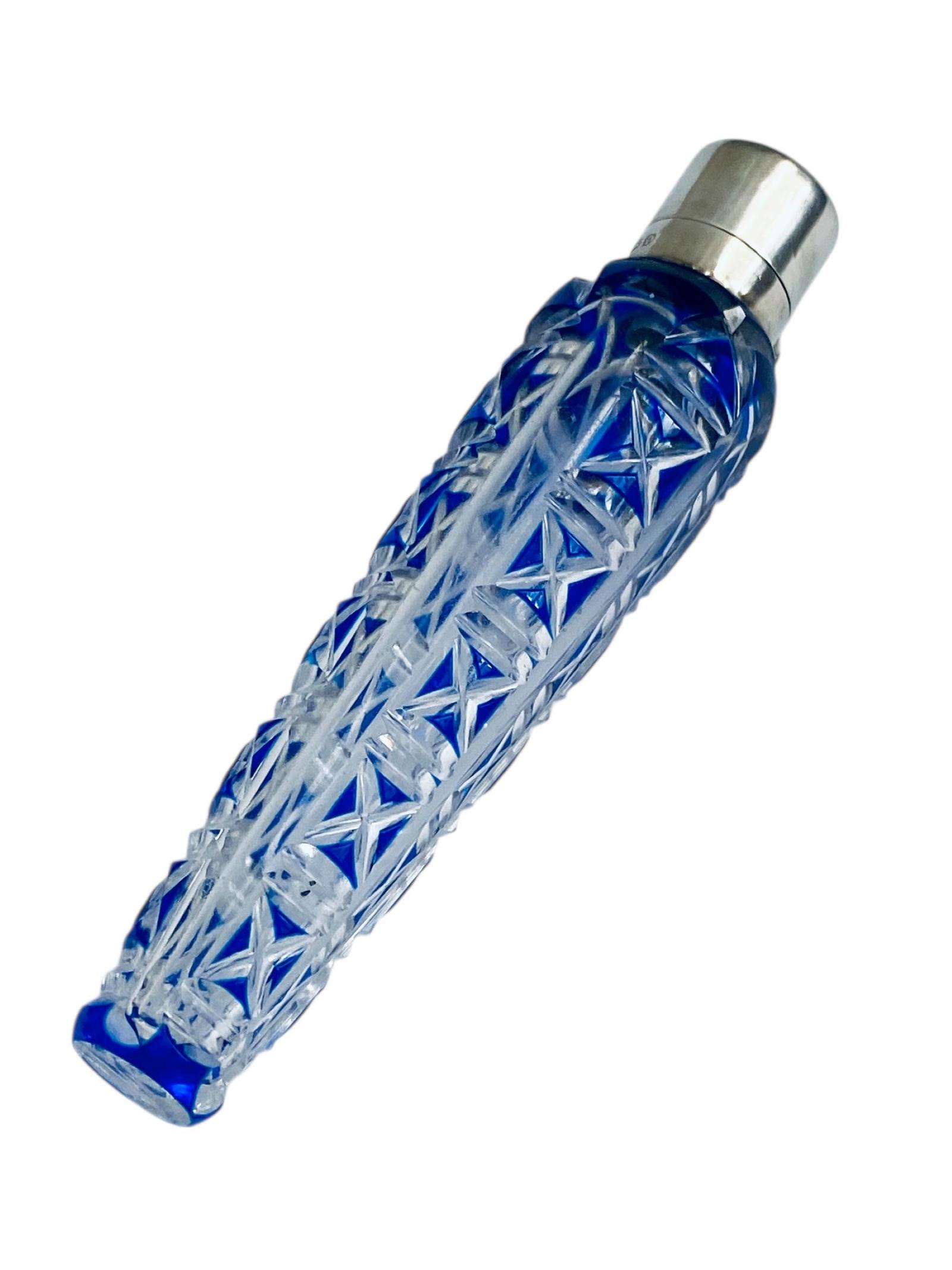 Antique Blue Overlay Cone Perfume Scent Bottle Sterling Silver Lid Birmingham 1914 (1 of 10) Antique Blue Overlay Cone Perfume Scent Bottle Sterling Silver Lid Birmingham 1914 (1 of 10)